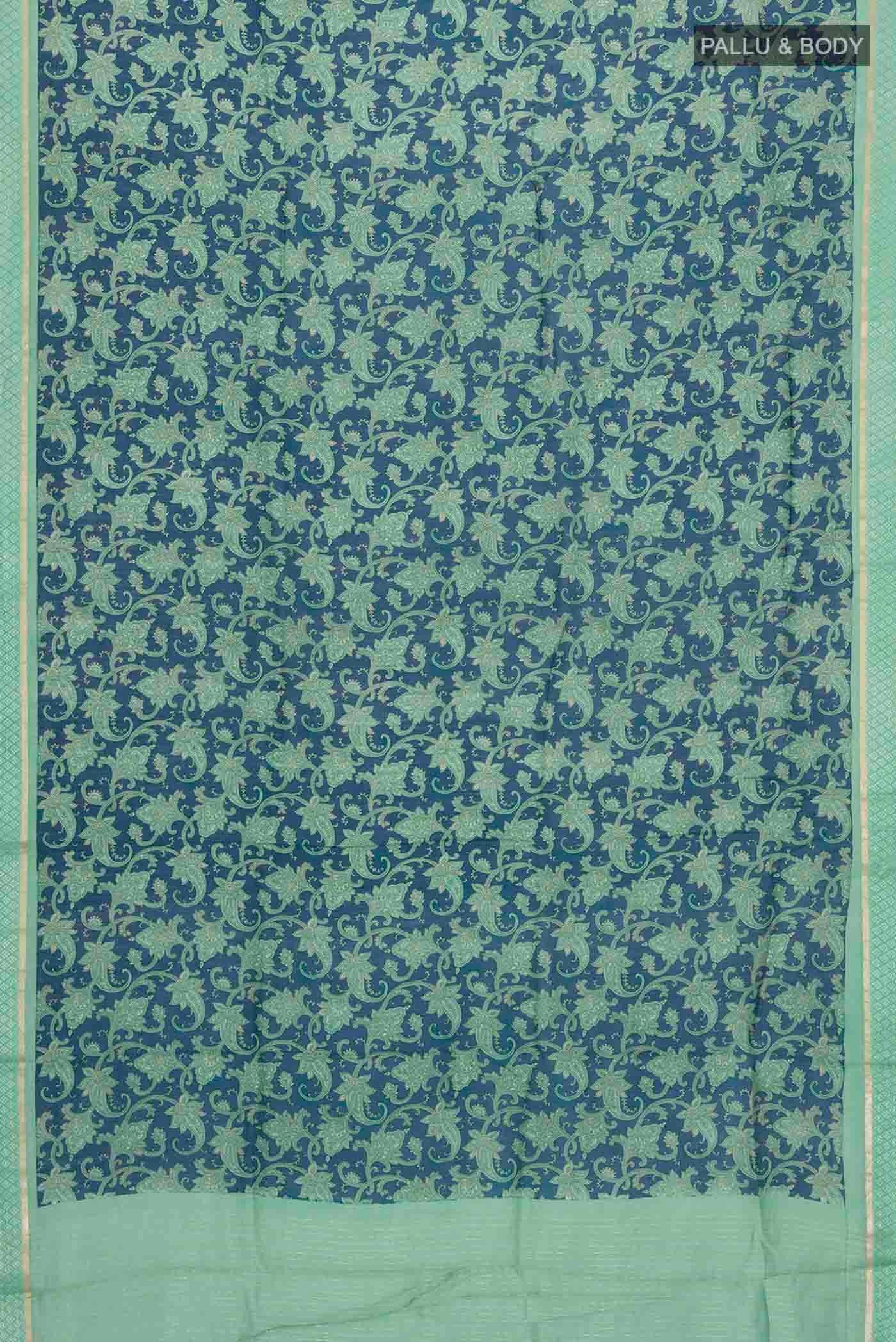 Blue Tussar Silk Saree - Image 5