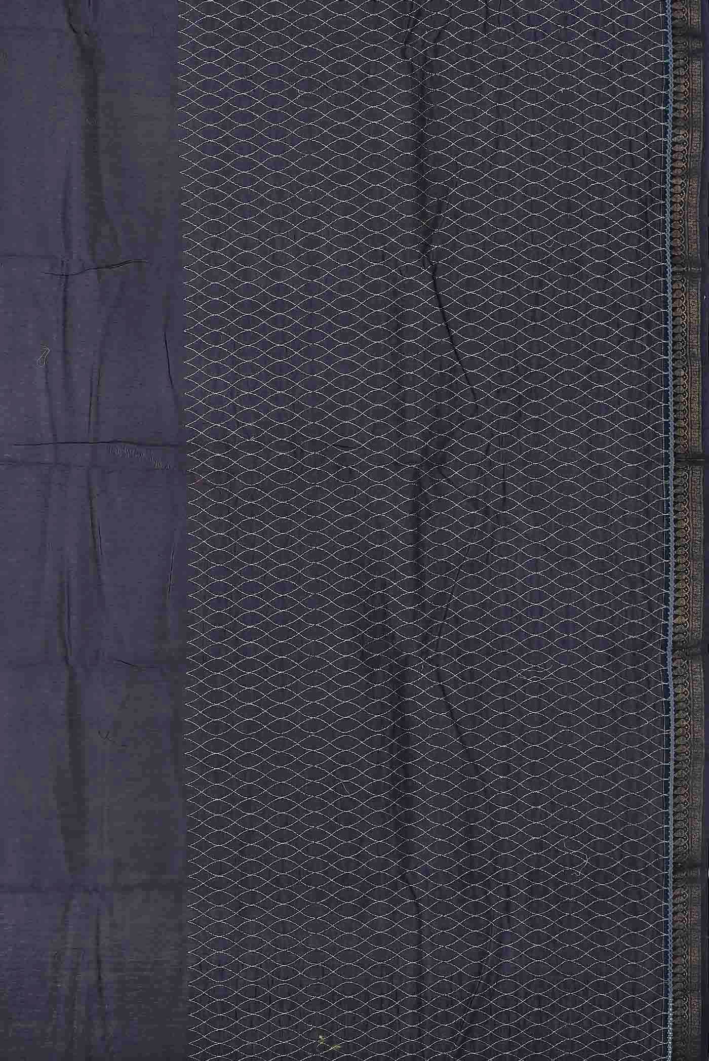Blue Tussar Silk Saree - Image 6