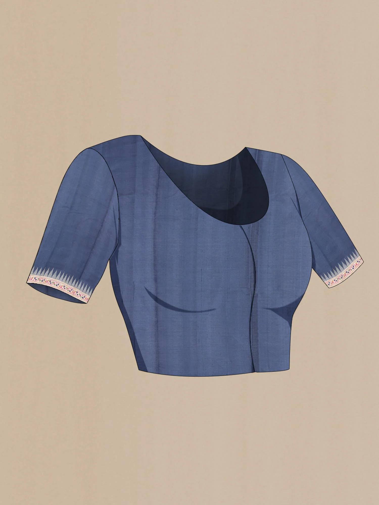 Blue Tussar Silk Saree - Image 7