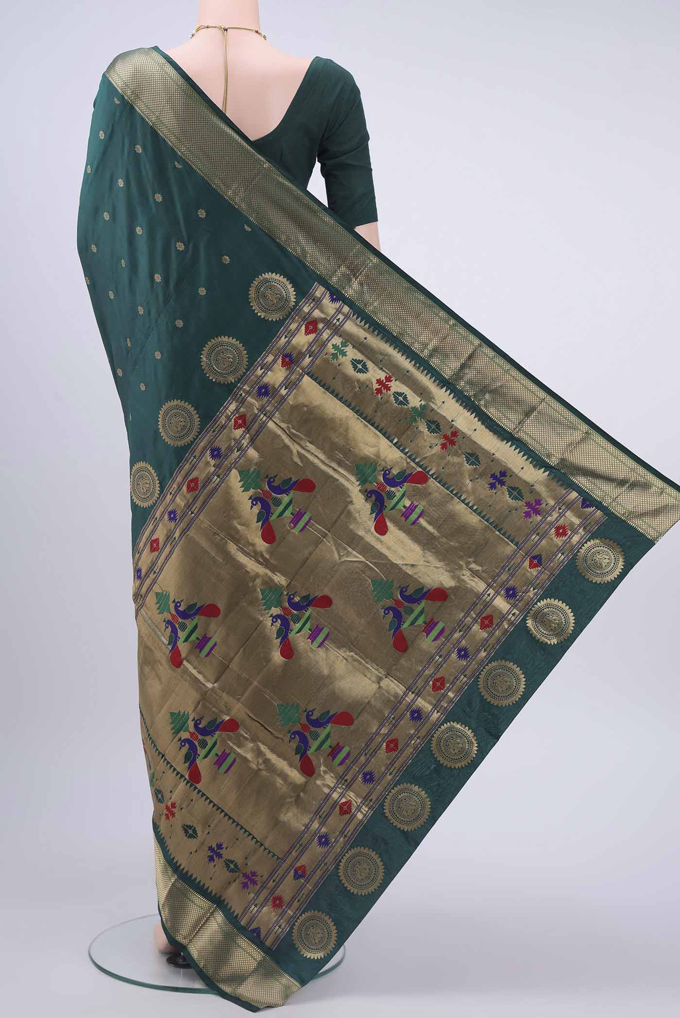 Blue Blended Bangalore Silk Saree - Image 3