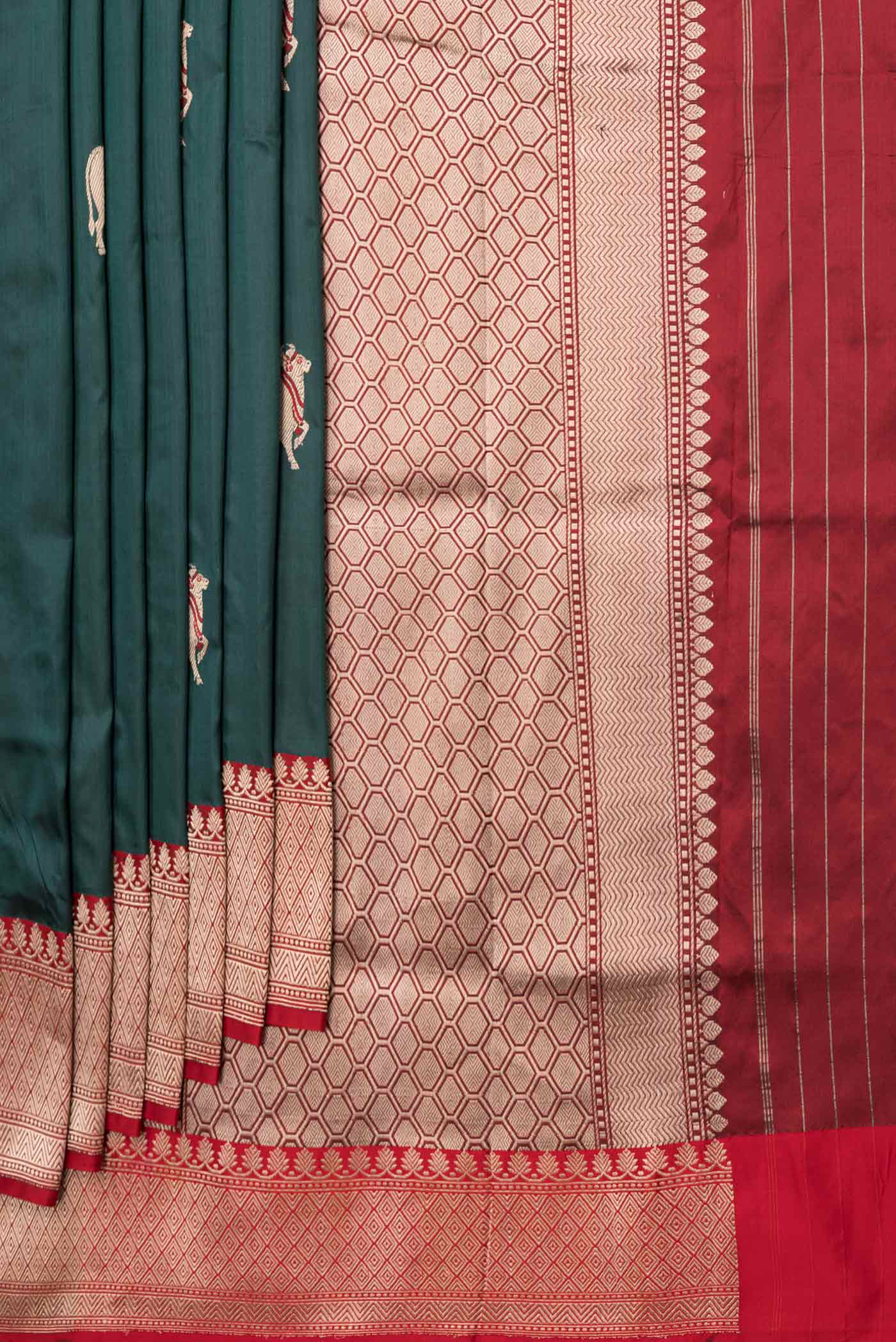 Blue Banarasi Katan Silk Saree - Image 4