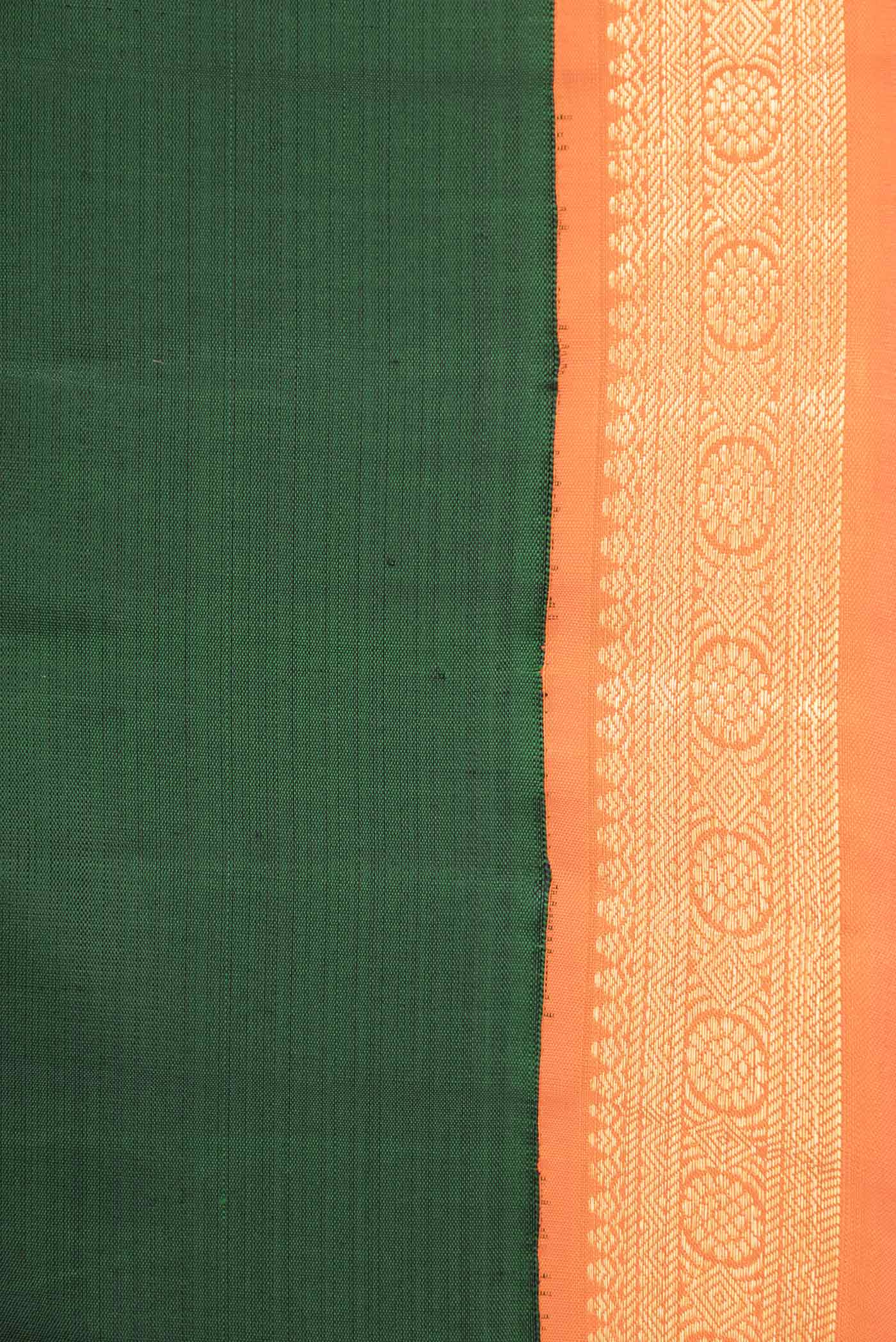 Bottle Green Dual Tone Kanjivaram Saree - Image 3