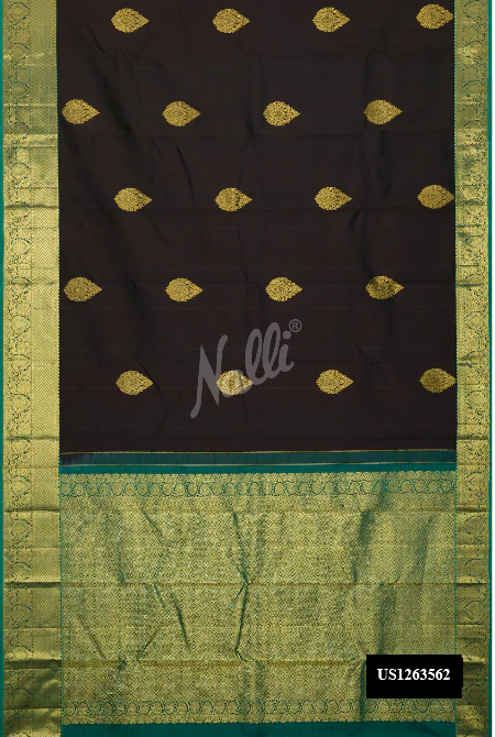 Bottle Green Dual Tone Kanchipuram Silk Saree