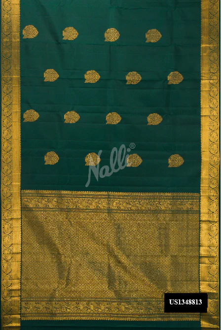Bottle Green Dual Tone Kanchipuram Silk Saree