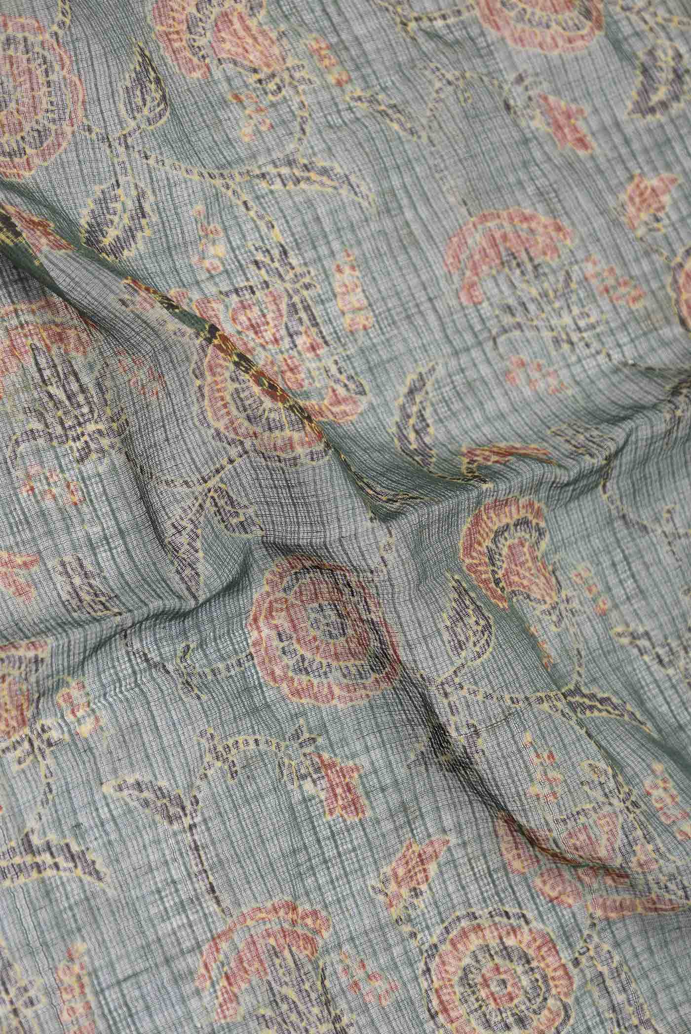 Bottle Green Dual Tone Kota Silk Saree - Image 2
