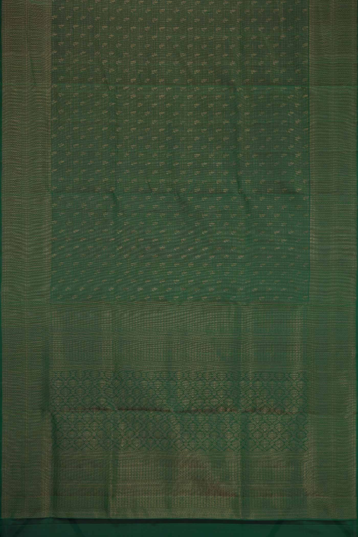 Bottle Green Soft Silk Saree - Image 6