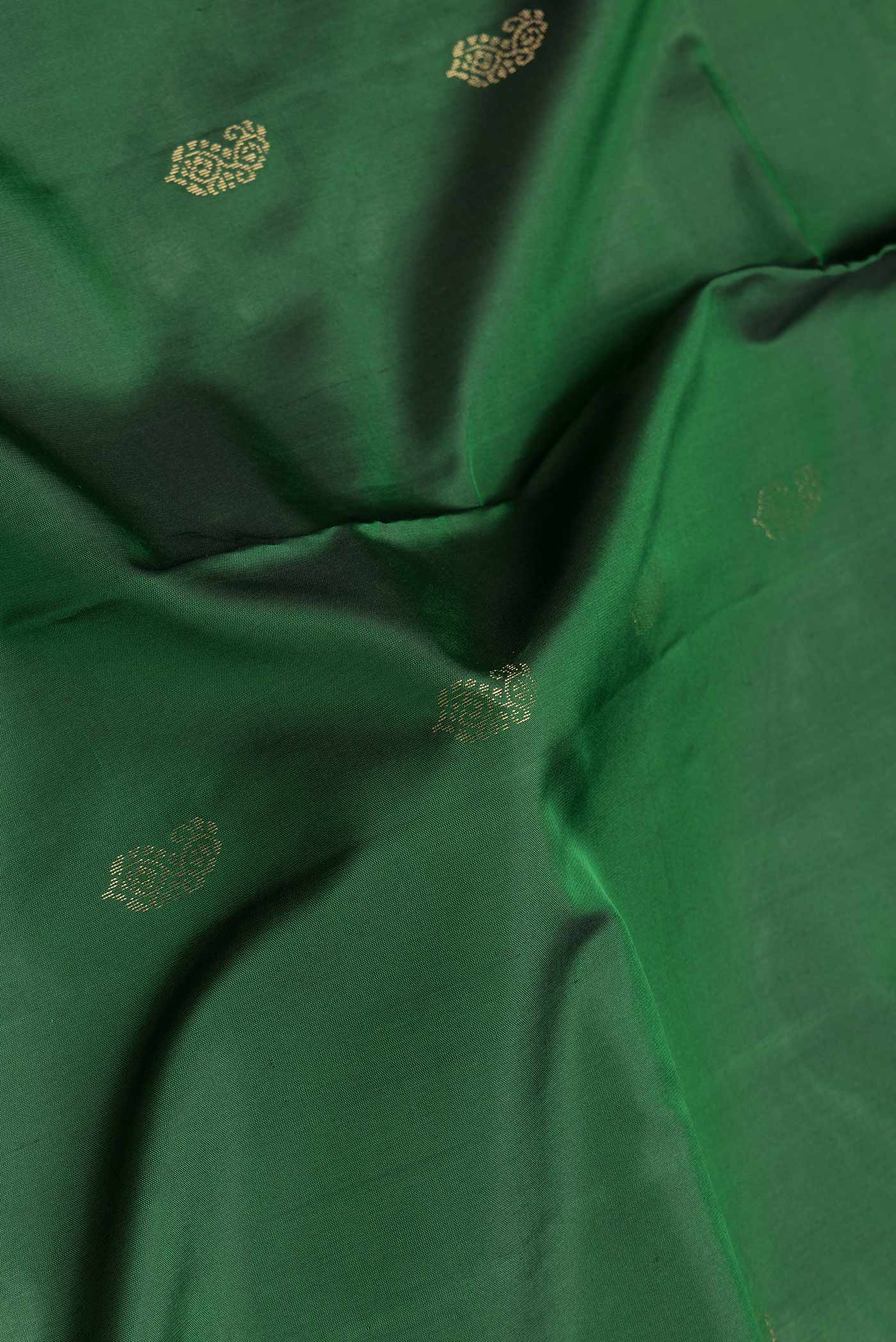 Bottle Green Soft Silk Saree - Image 2