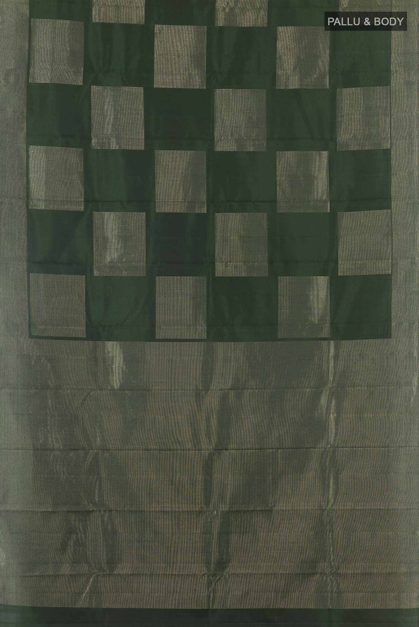 Bottle Green Kanchipuram Silk Saree - Image 6
