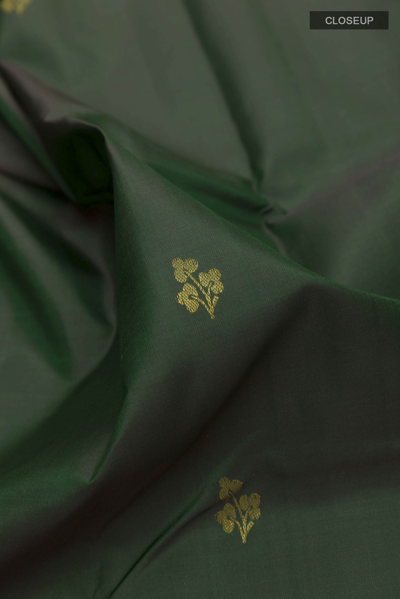 Bottle Green Kanjivaram Silk Saree - Image 2
