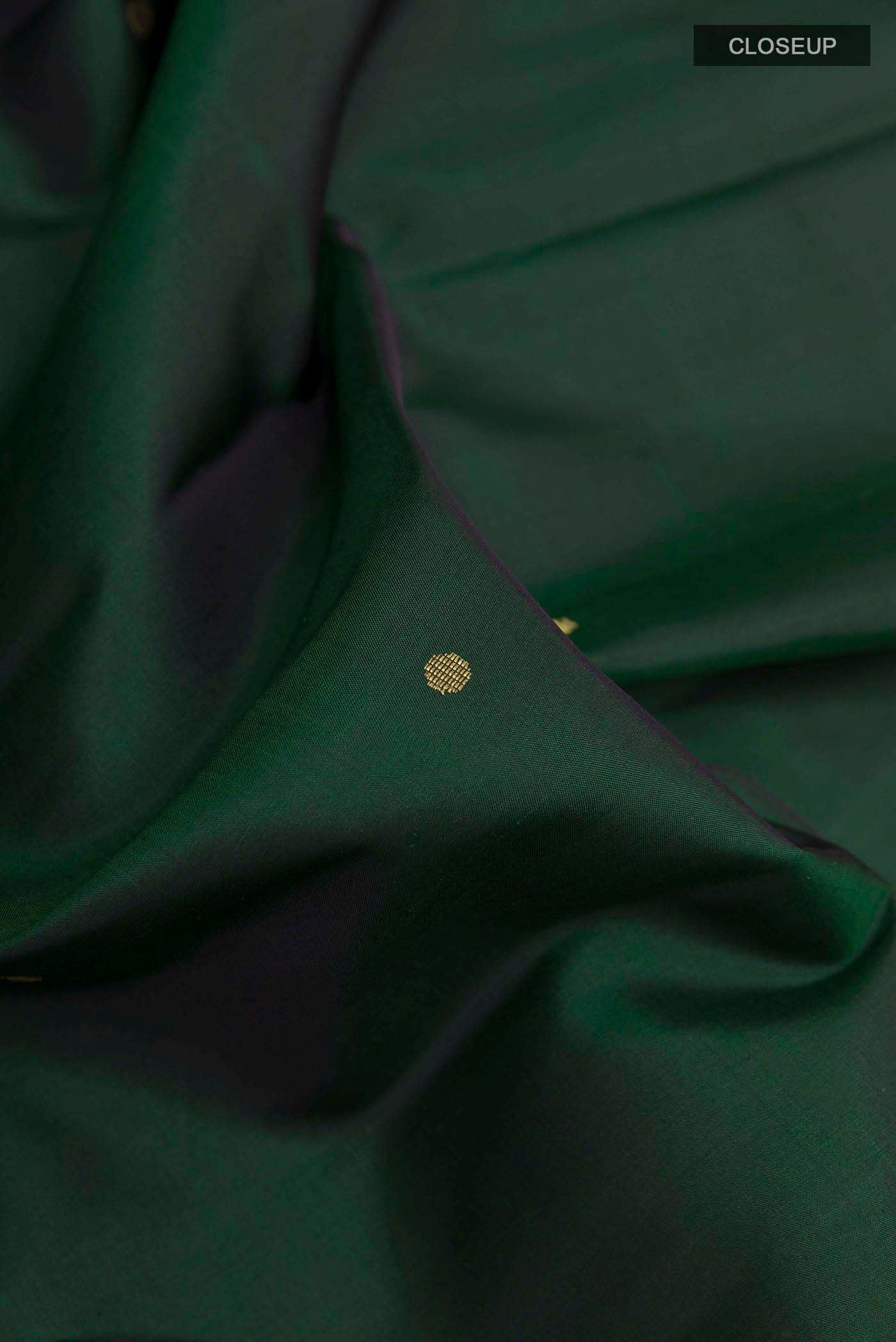 Bottle Green Kanjivaram Silk Saree - Image 2