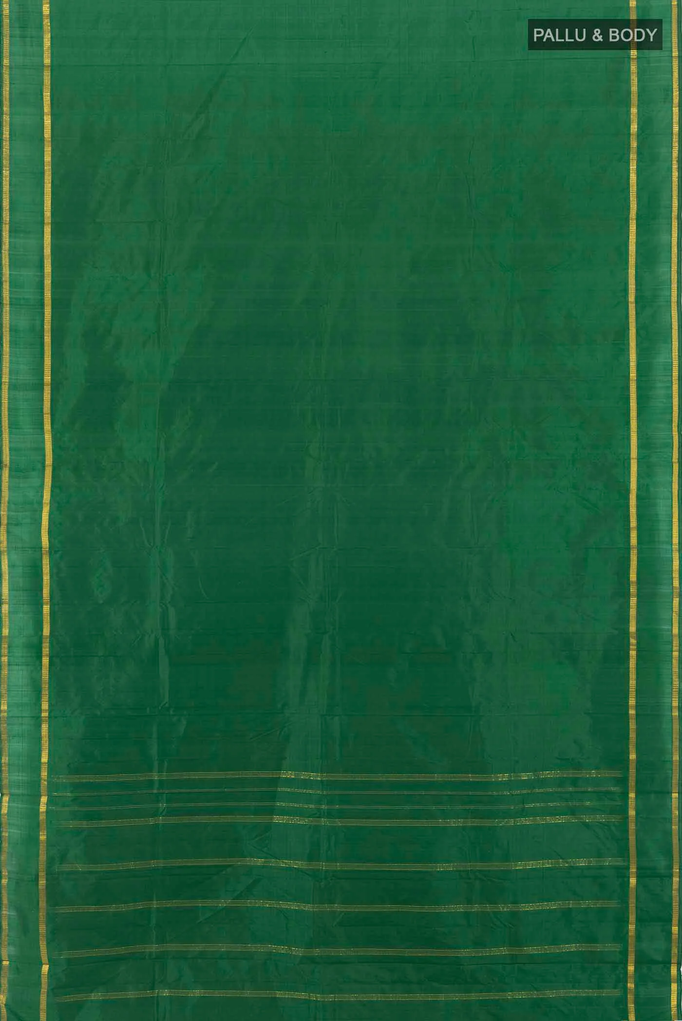 Bottle Green Kanchipuram Silk Saree - Image 4