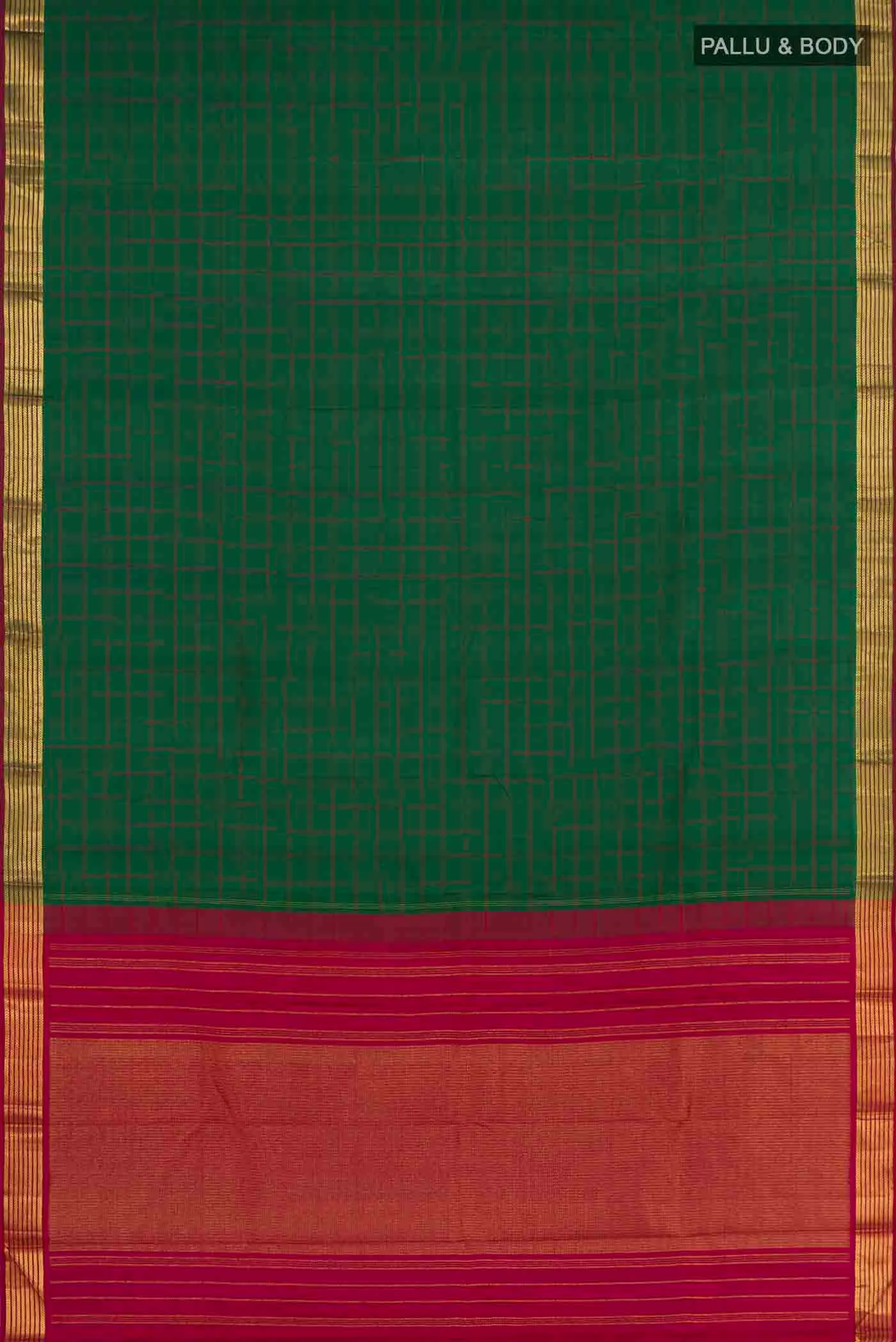 Bottle Green Kanjivaram Silk Saree - Image 5