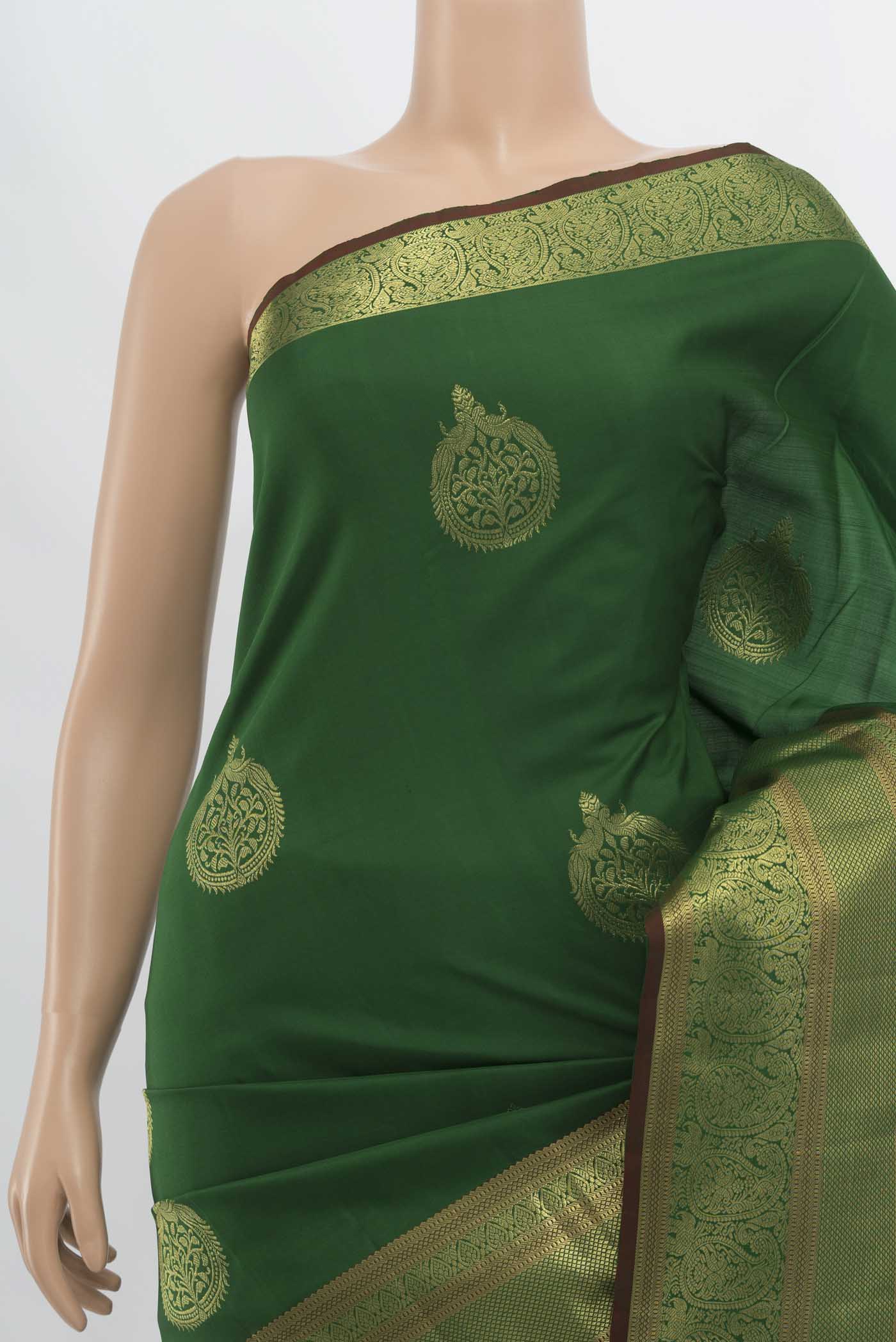 Green Kanjivaram Silk Saree - Image 2