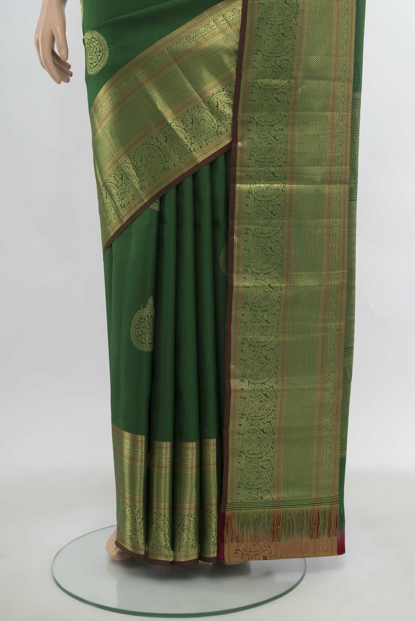 Green Kanjivaram Silk Saree - Image 3