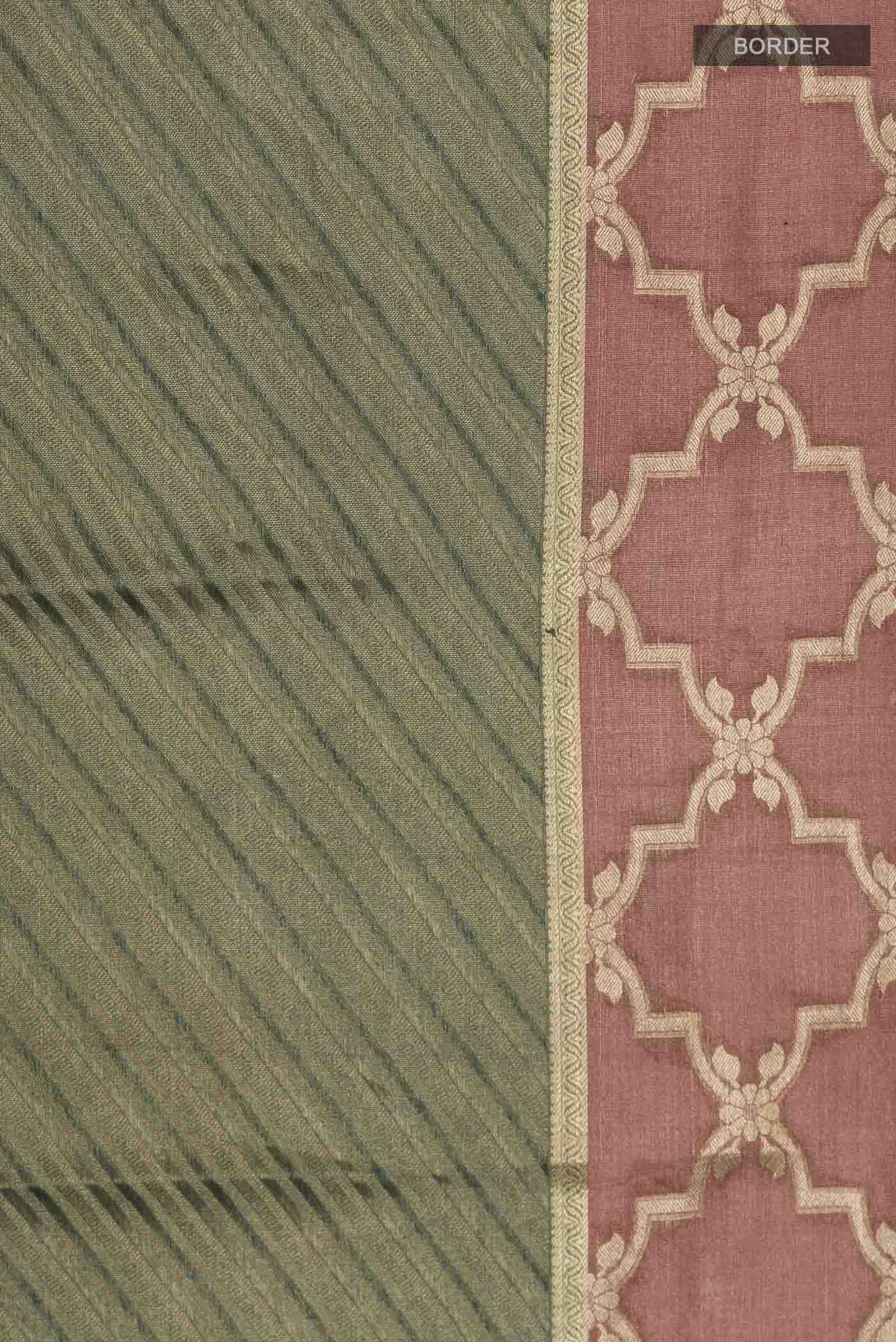 Bottle Green Mysore Georgette Saree - Image 3