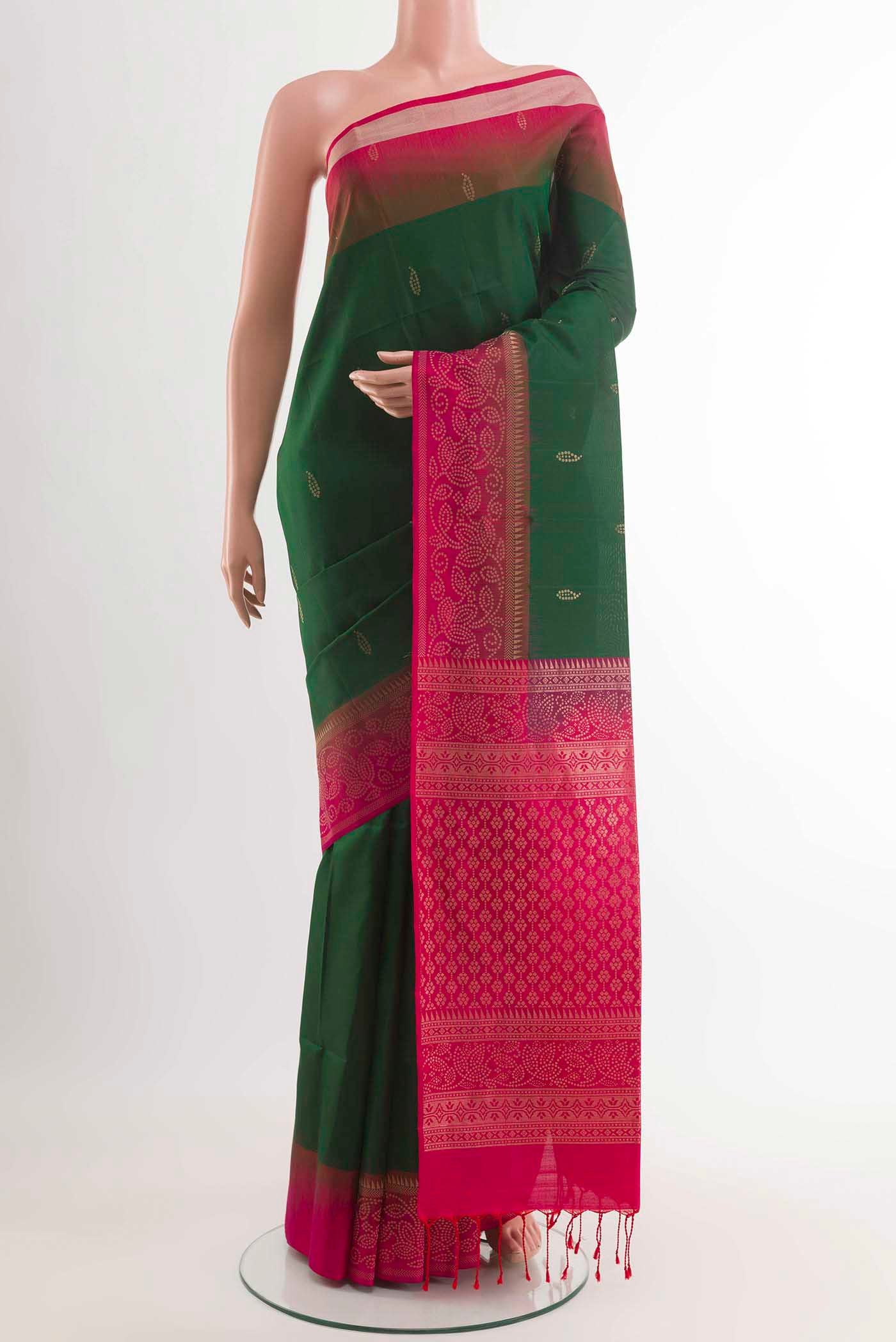 Bottle Green Soft Silk Saree