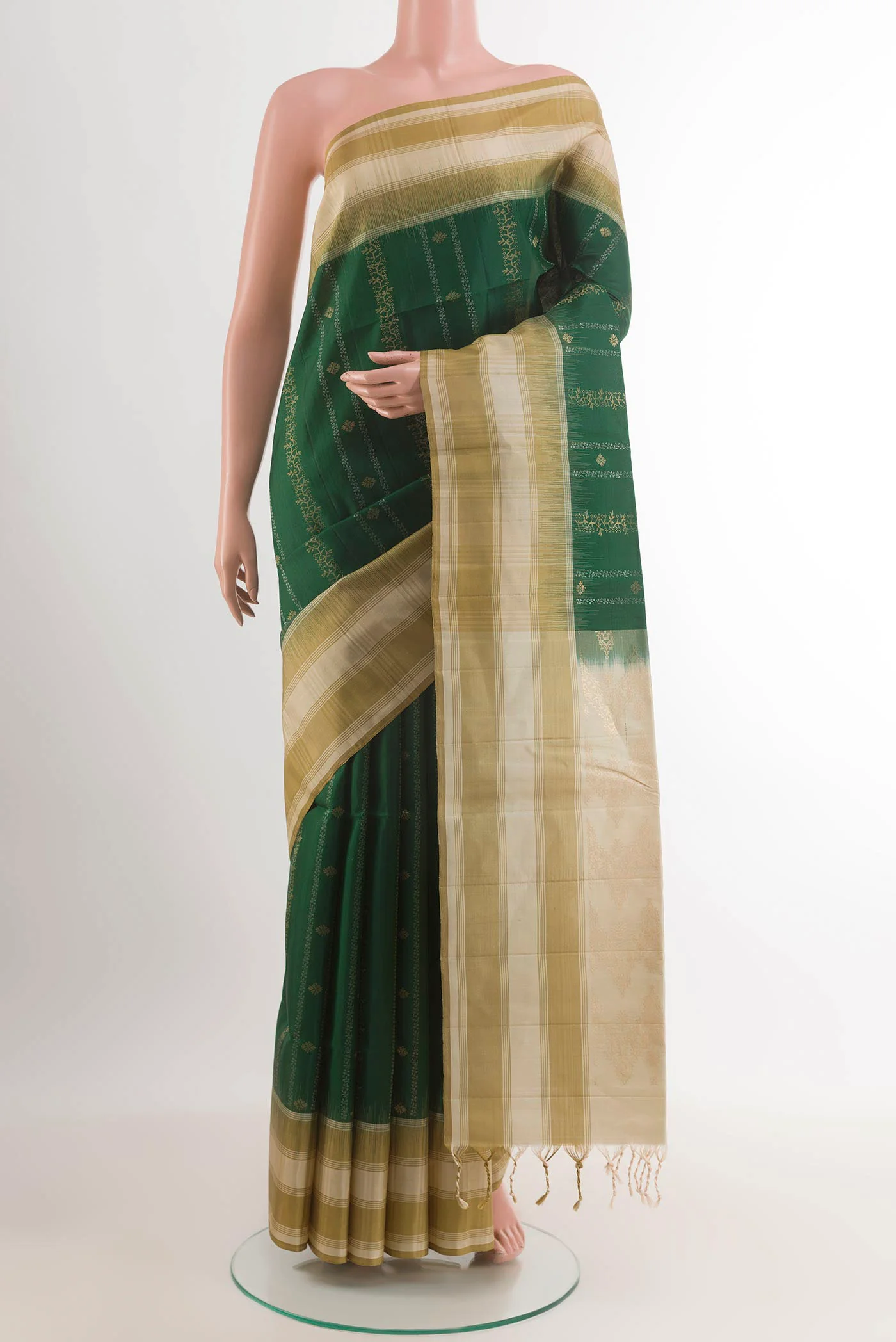 Bottle Green Soft Silk Saree