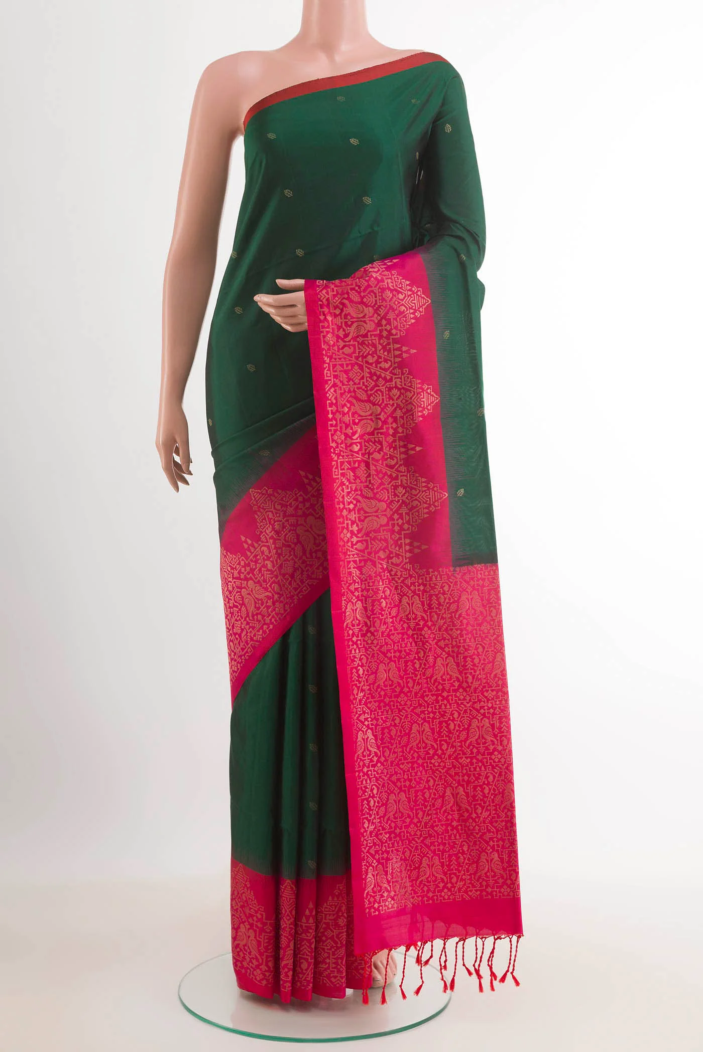 Bottle Green Soft Silk Saree