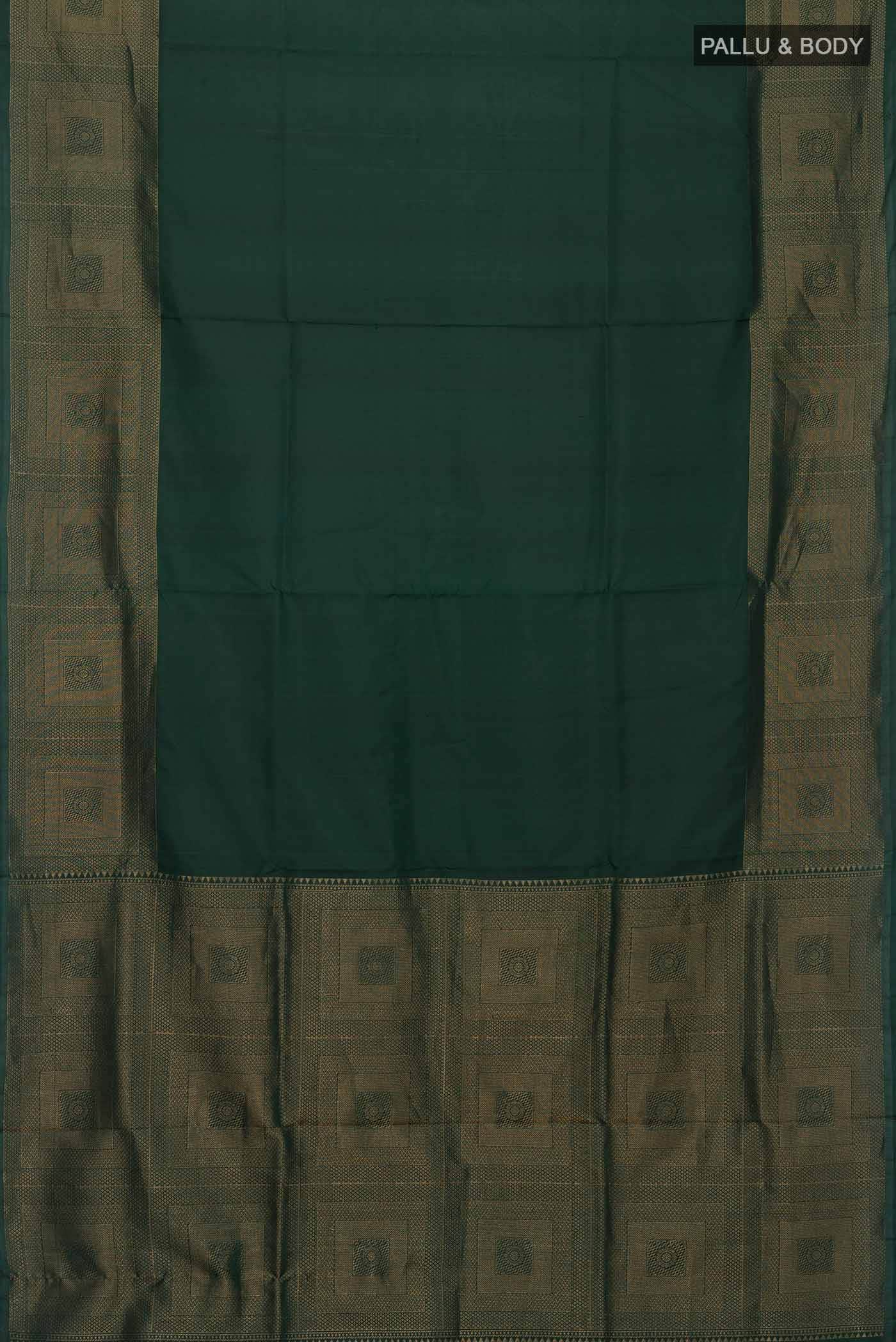 Bottle Green Soft Silk Saree - Image 3