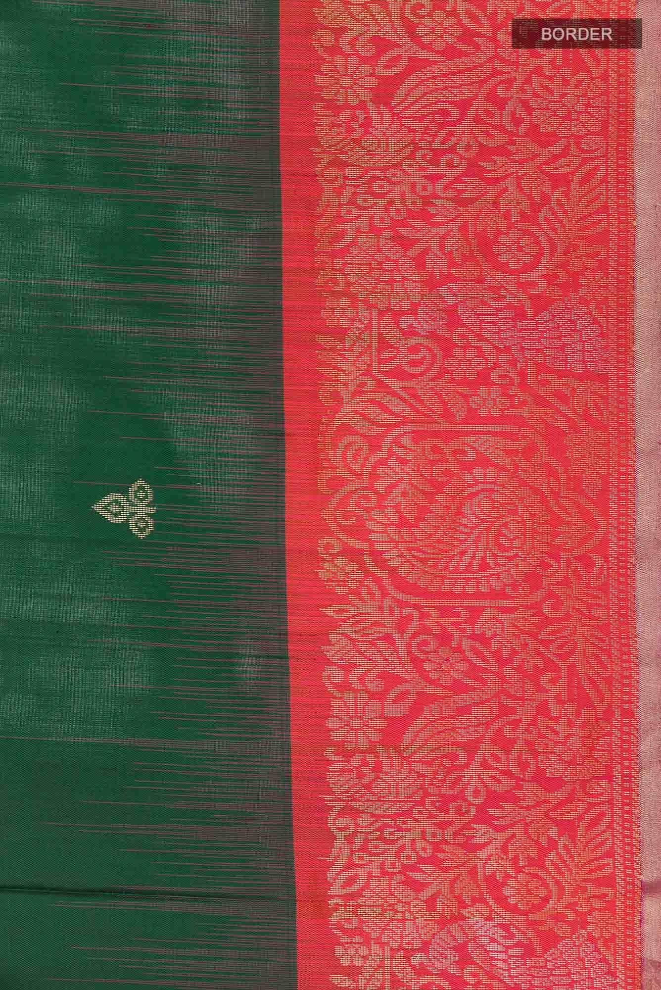 Bottle Green Soft Silk Saree - Image 5