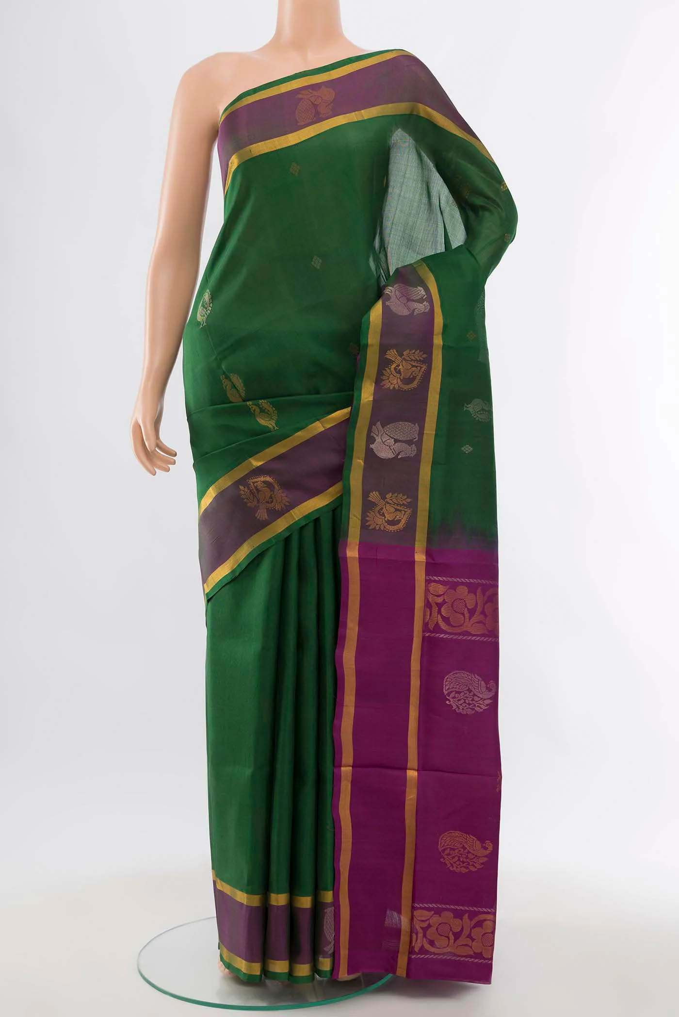 Bottle Green Uppada Silk Saree