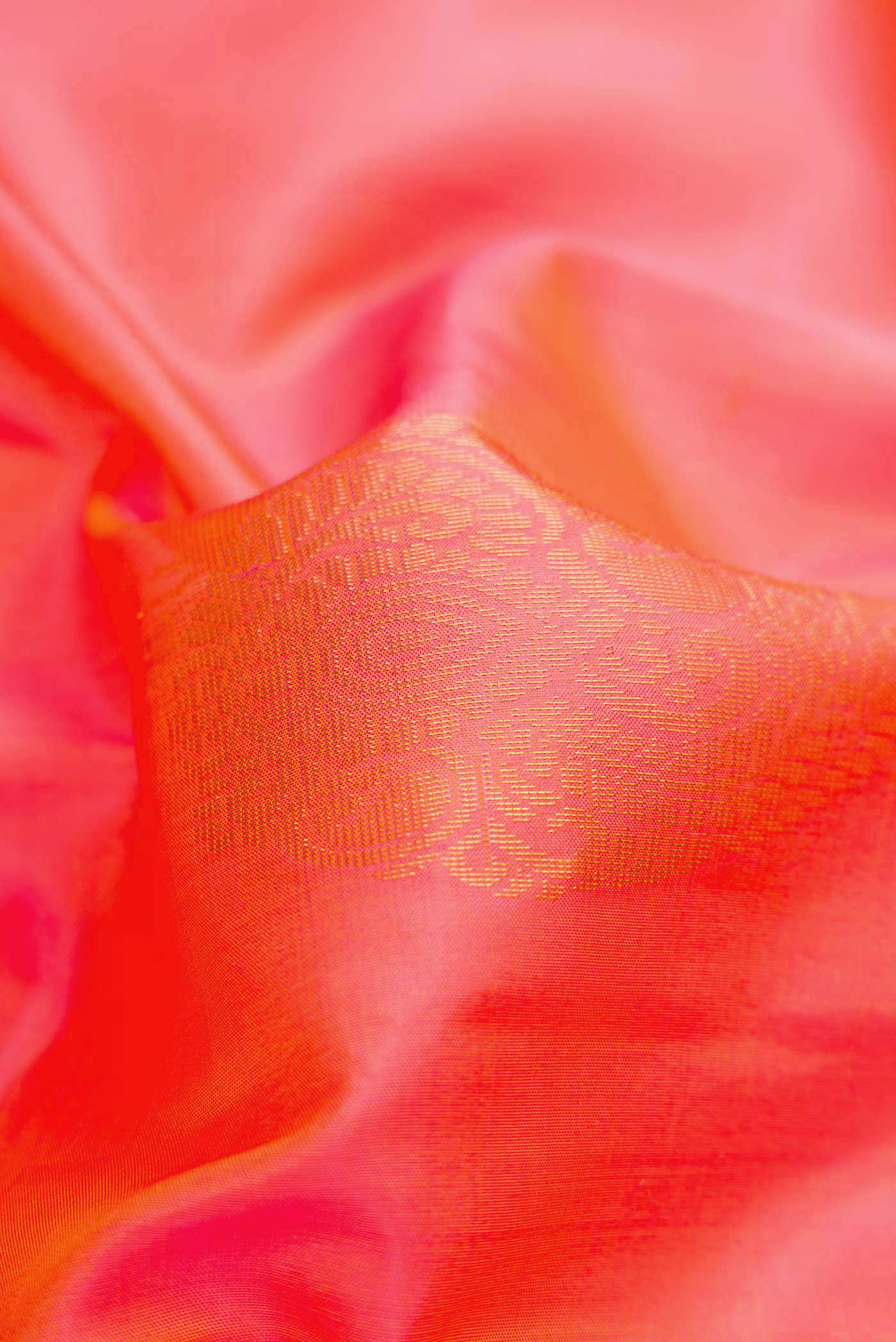 Pink with Orange Color Soft Silk Saree - Image 2
