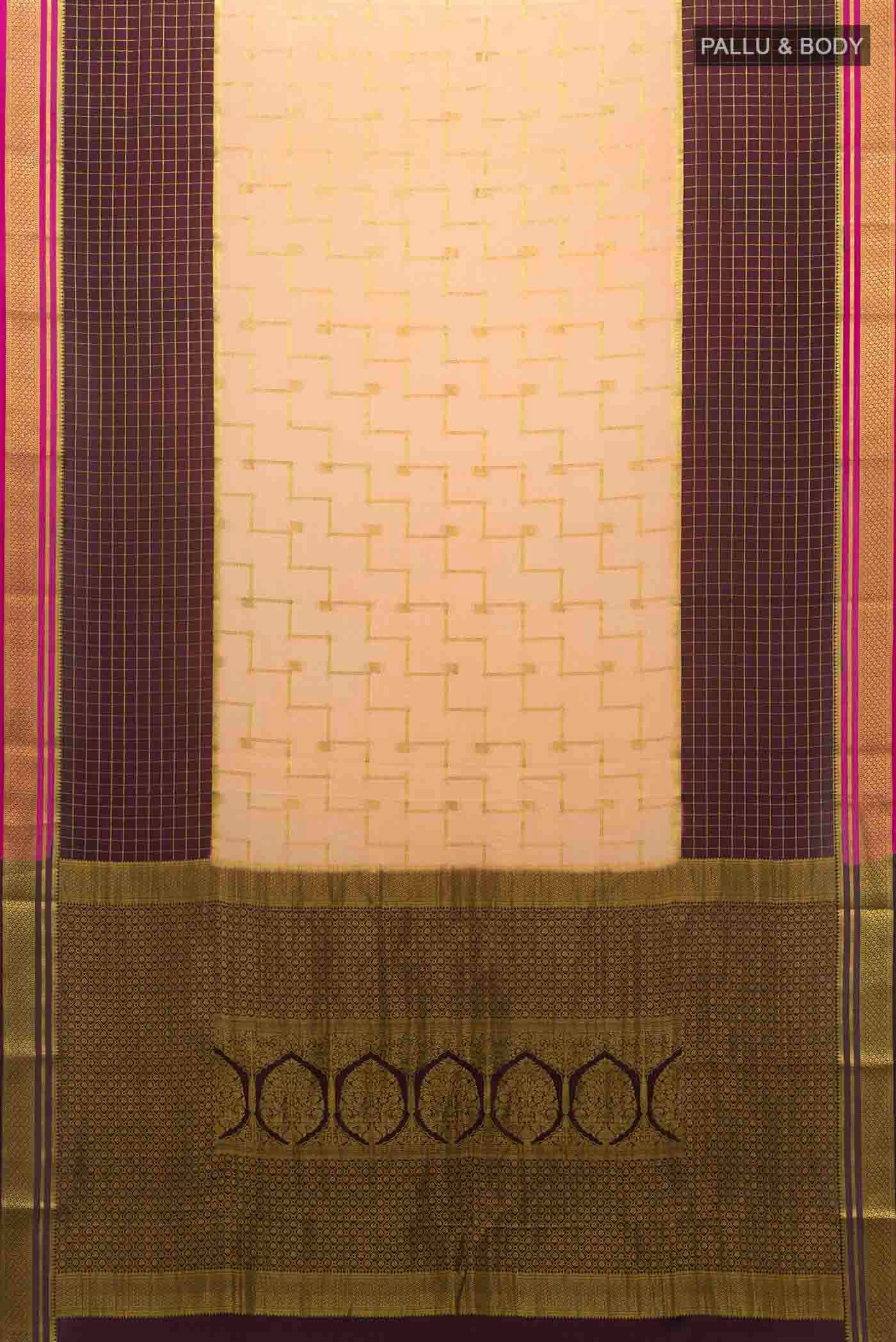 Brick Orange Mysore Crepe Saree - Image 5