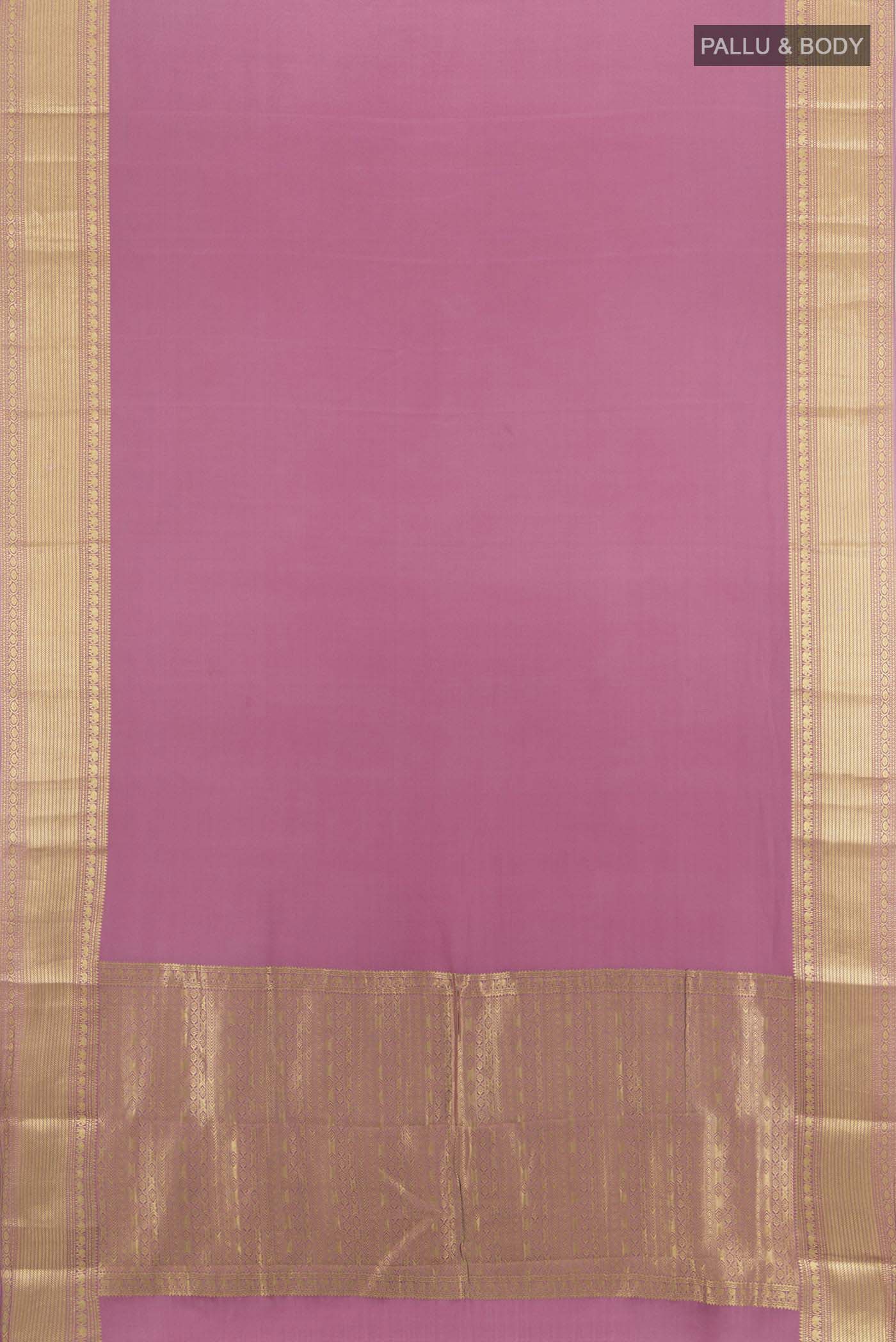 Light Magenta Mysore Crepe Saree - Image 5