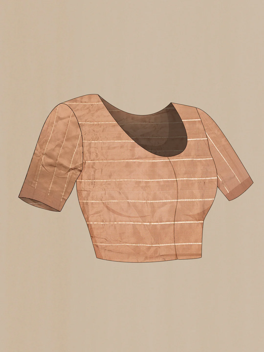Brown and Sandal Color Tussar Silk Saree - Image 3