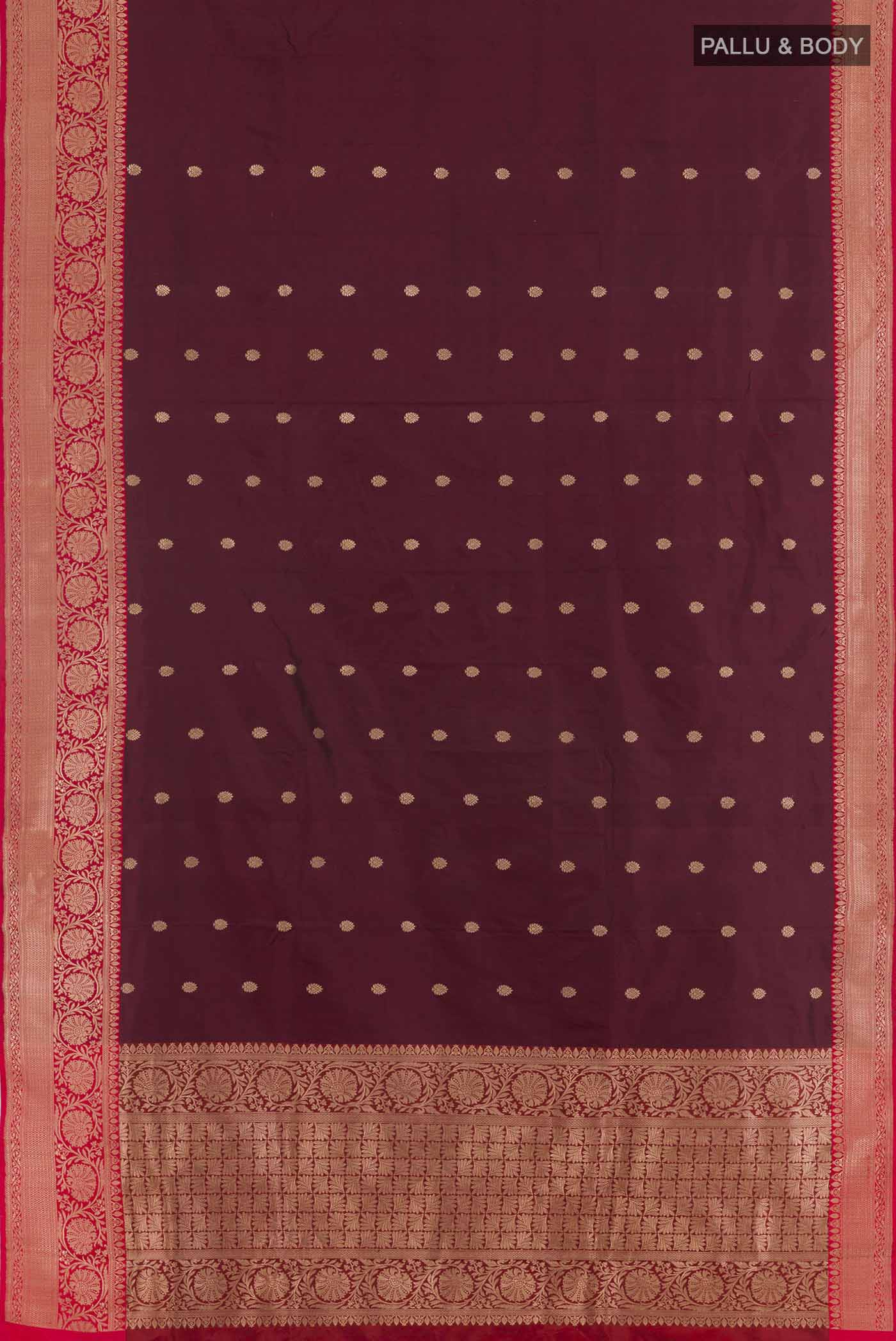 Coffee Brown Banarasi Katan Silk Saree - Image 3