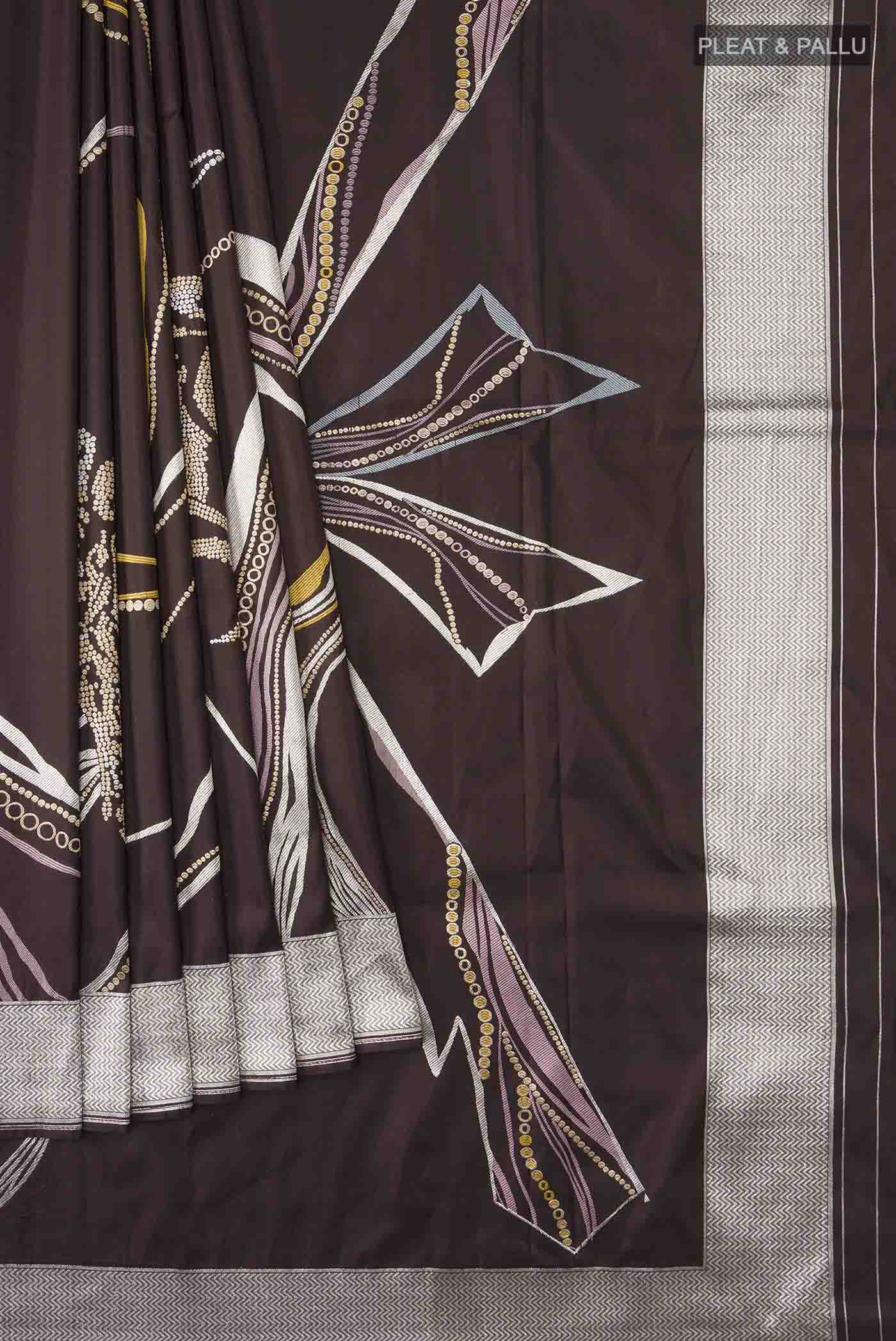 Brown Banarasi Silk Saree - Image 4