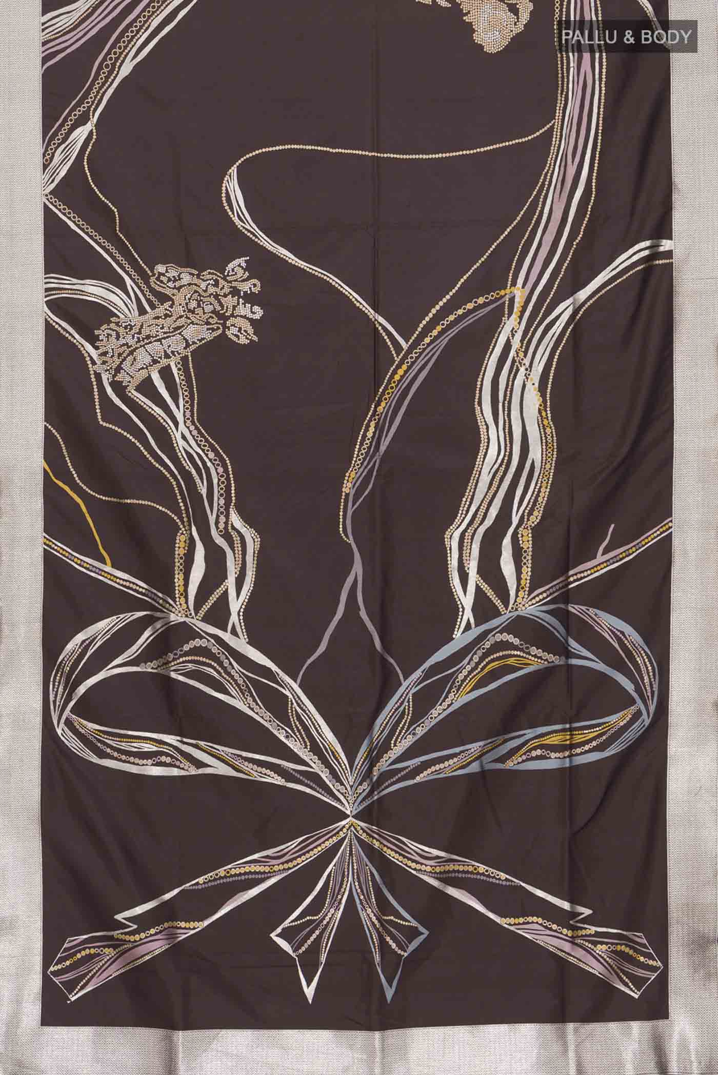 Brown Banarasi Silk Saree - Image 6