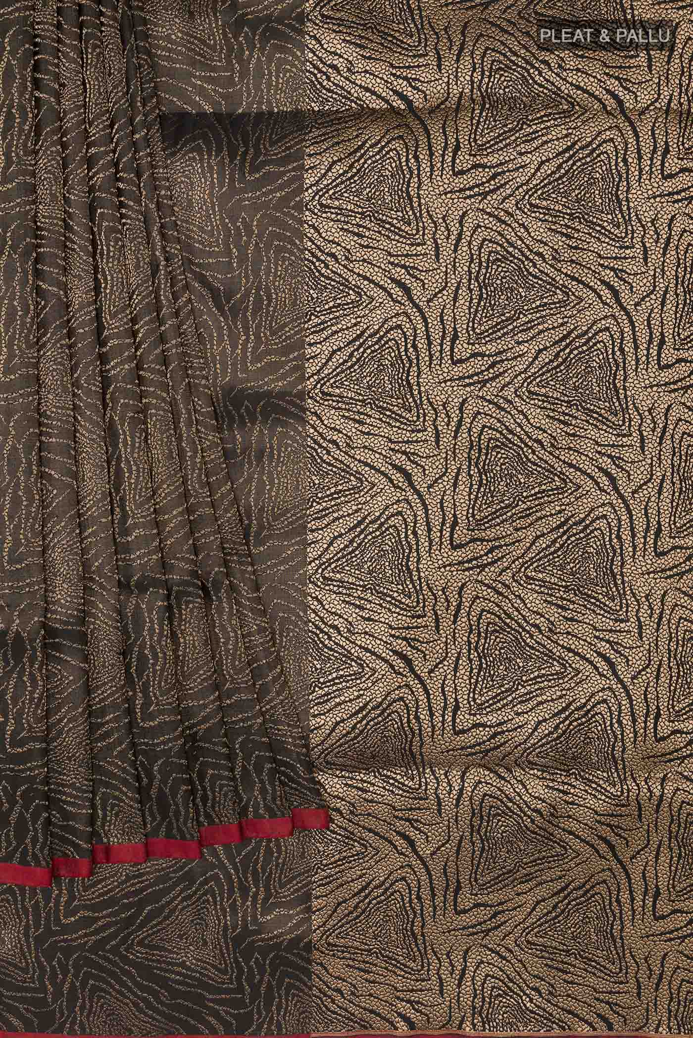 Brown Banarasi Silk Saree - Image 4