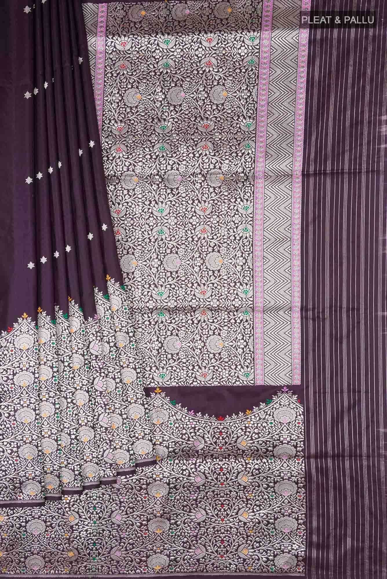 Brown Banarasi Silk Saree - Image 2