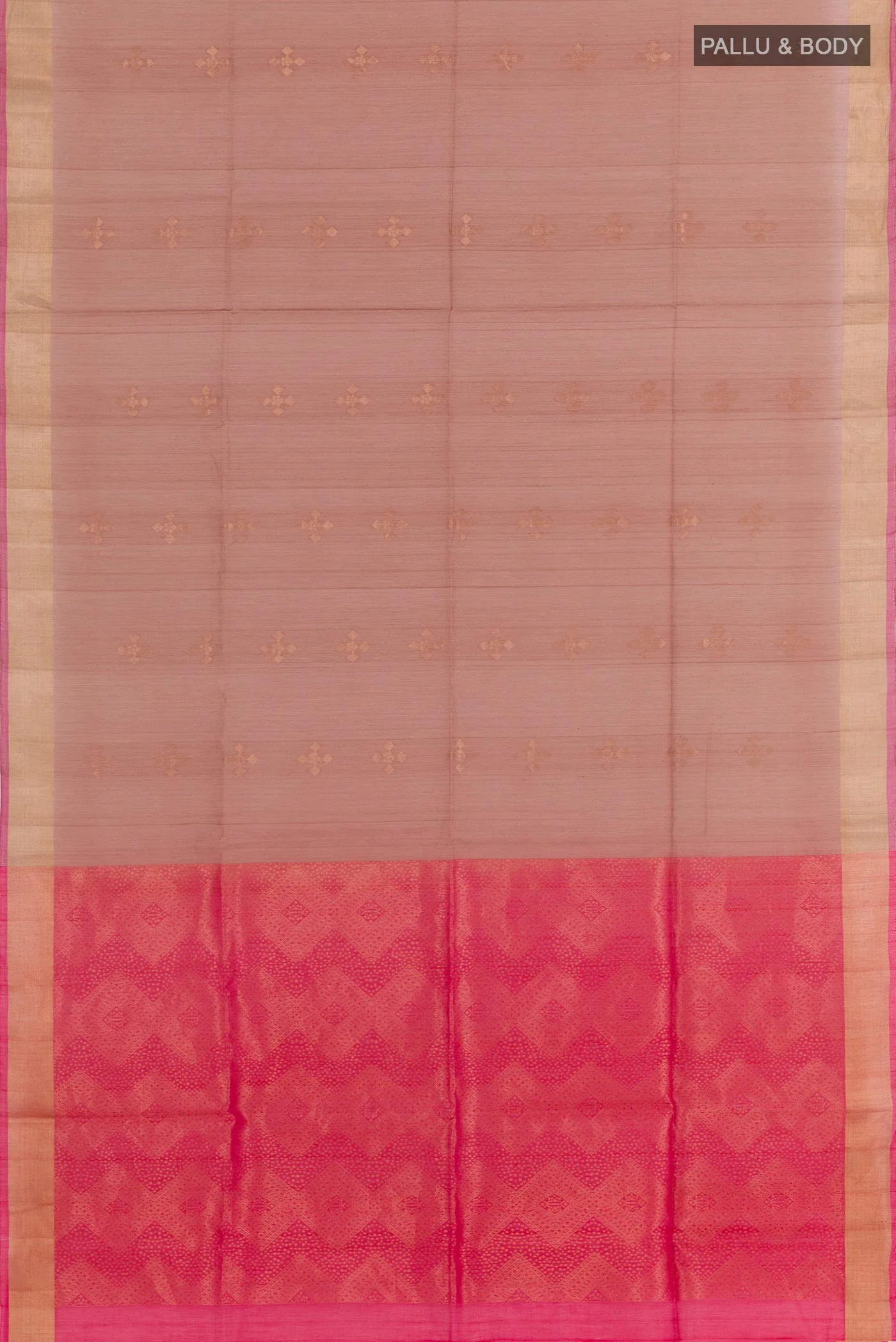 Brown Silk Cotton Saree - Image 3