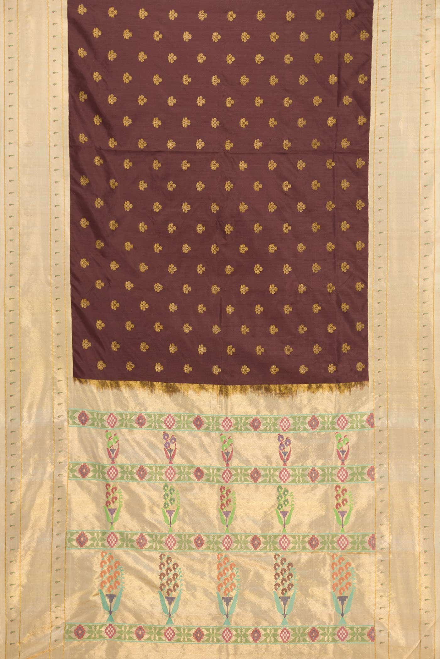 Coffee Brown Paithani Silk Saree - Image 8