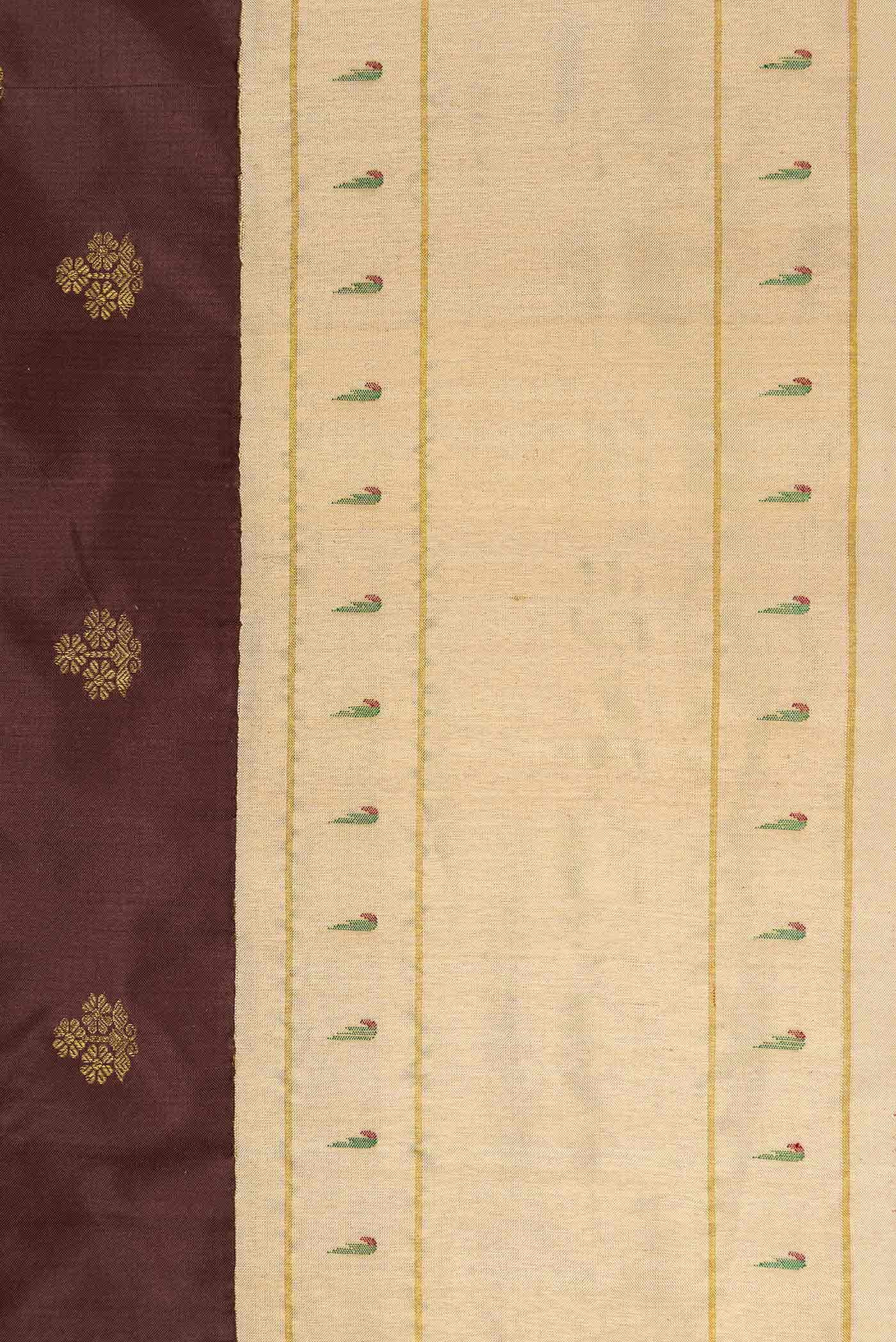 Coffee Brown Paithani Silk Saree - Image 9