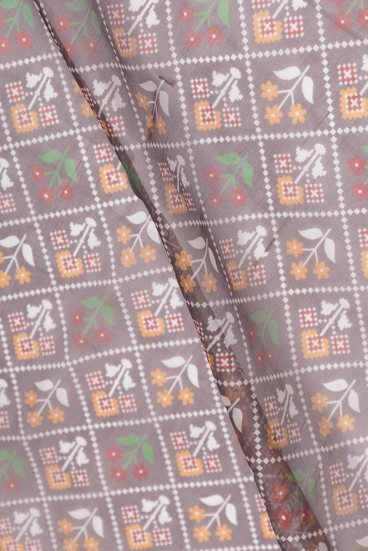 Brown Dual Tone Organza Silk Saree - Image 2