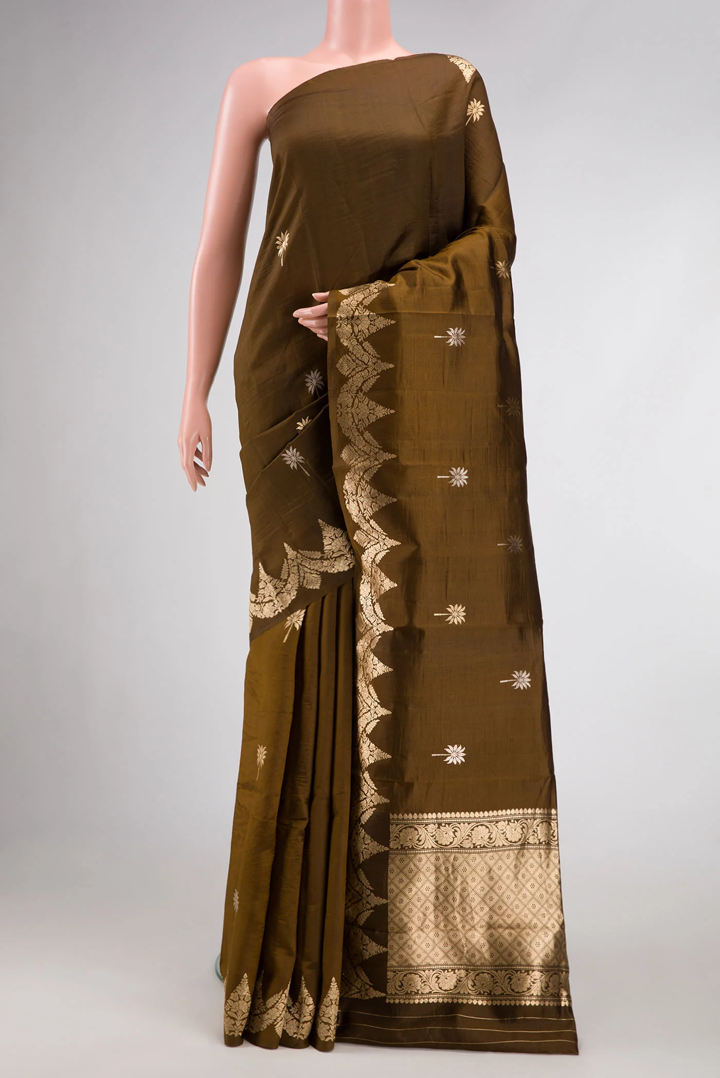 Mehandi Green Banarasi Katan Silk Saree