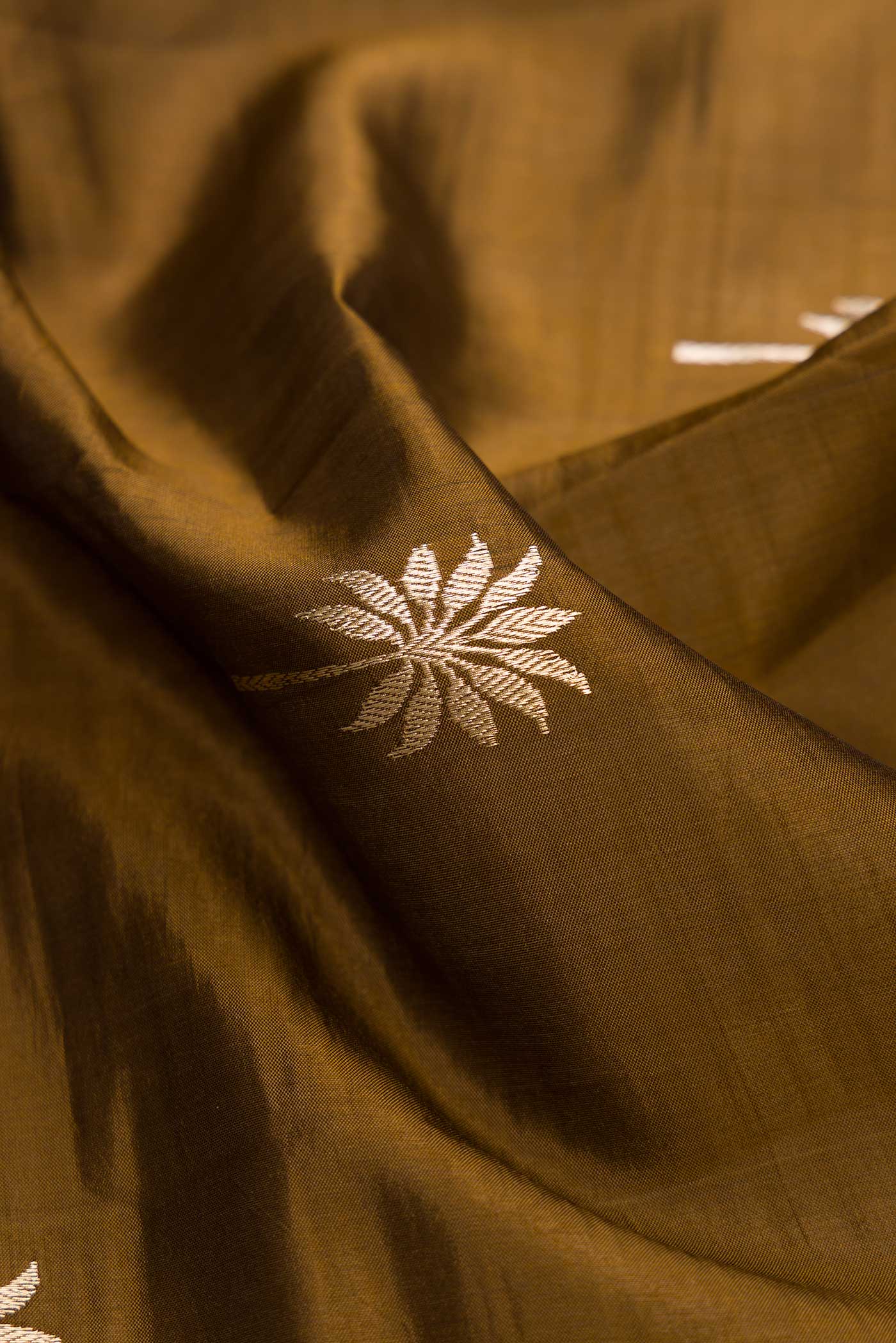 Mehandi Green Banarasi Katan Silk Saree - Image 2