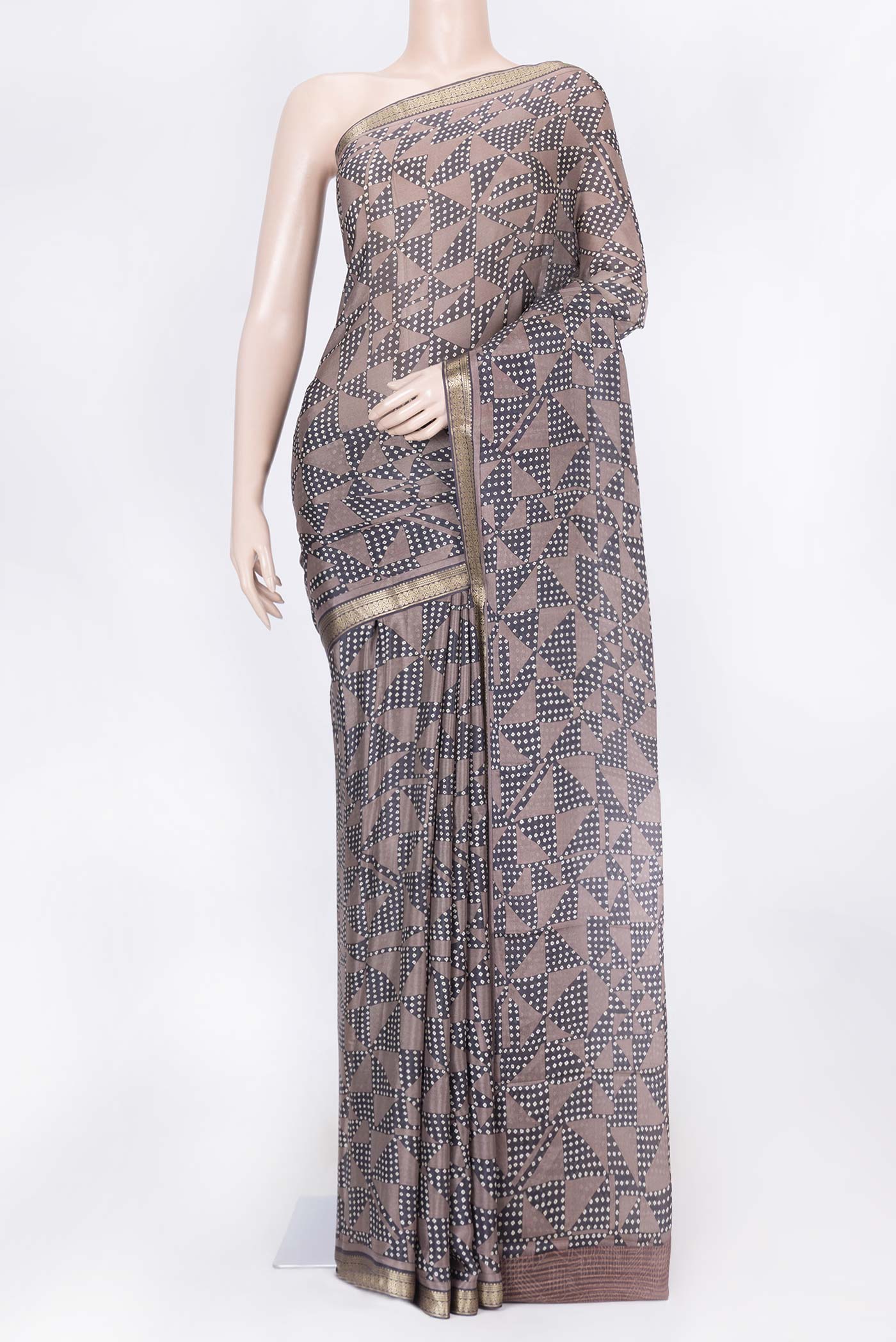 Brown Dual Tone Tussar Silk Saree
