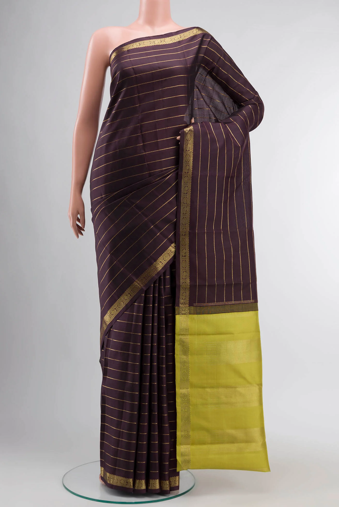 Brown Kanchipuram Silk Saree