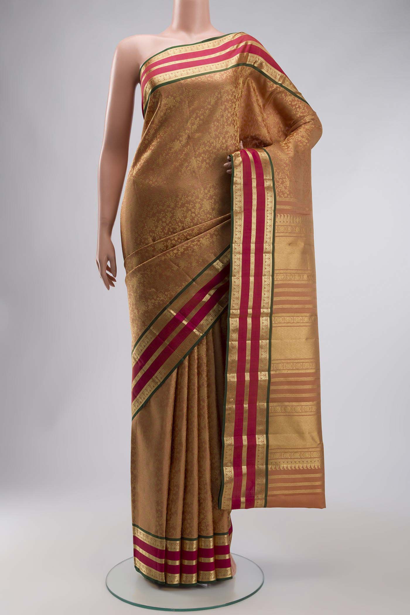Brown Kanjivaram Silk Saree