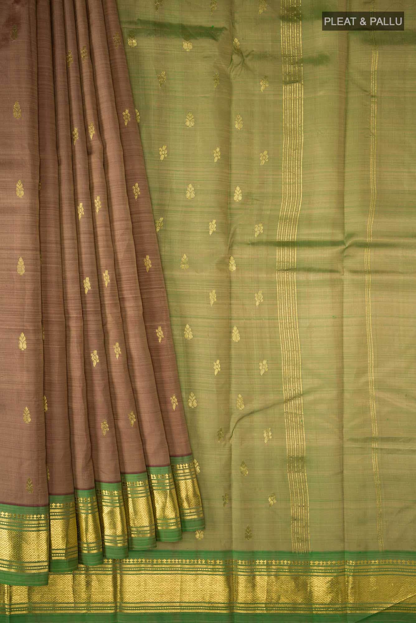 Brown Kanjivaram Silk Saree - Image 2