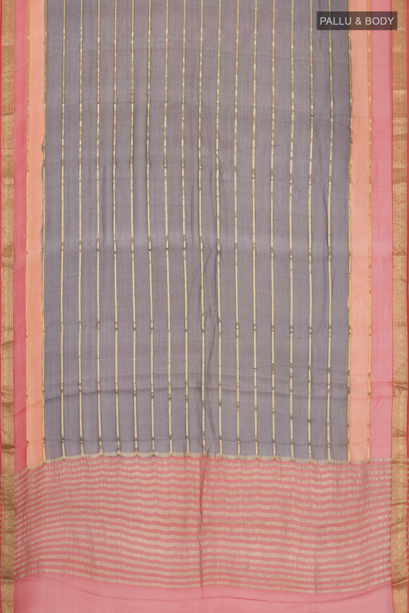 Brown Mysore Chiffon Saree - Image 5
