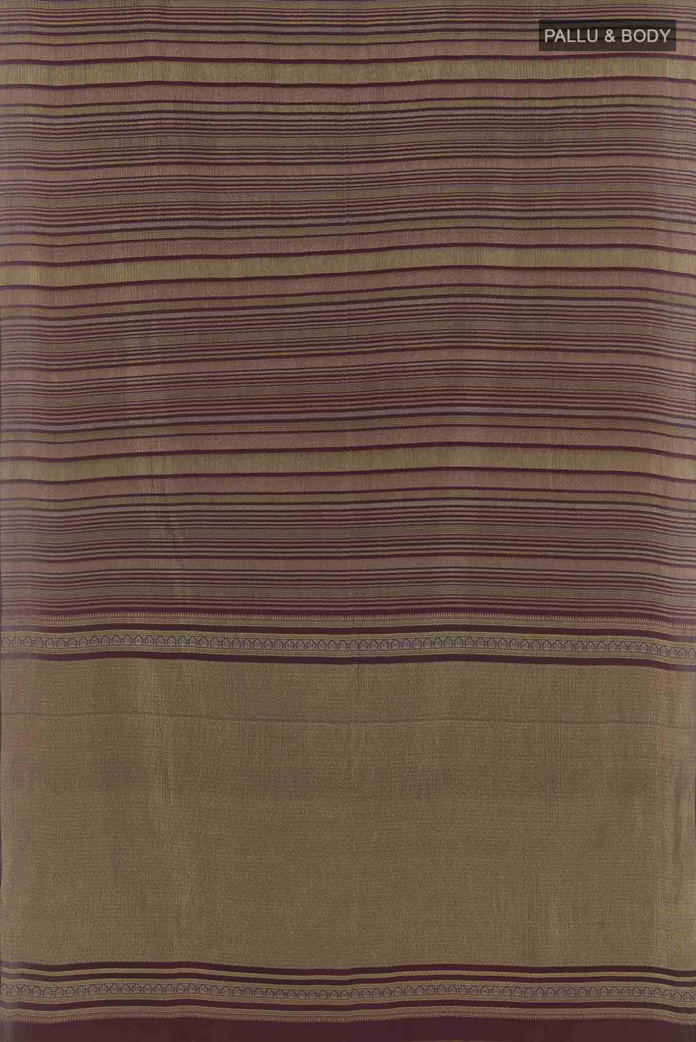 Coffee Brown Mysore Crepe Saree - Image 3