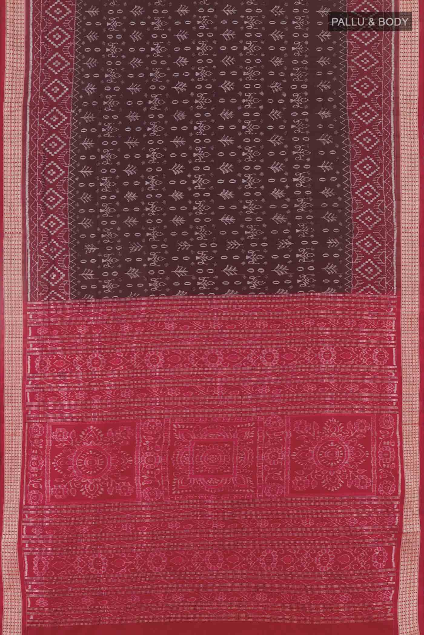 Brown Orissa Silk Saree - Image 6