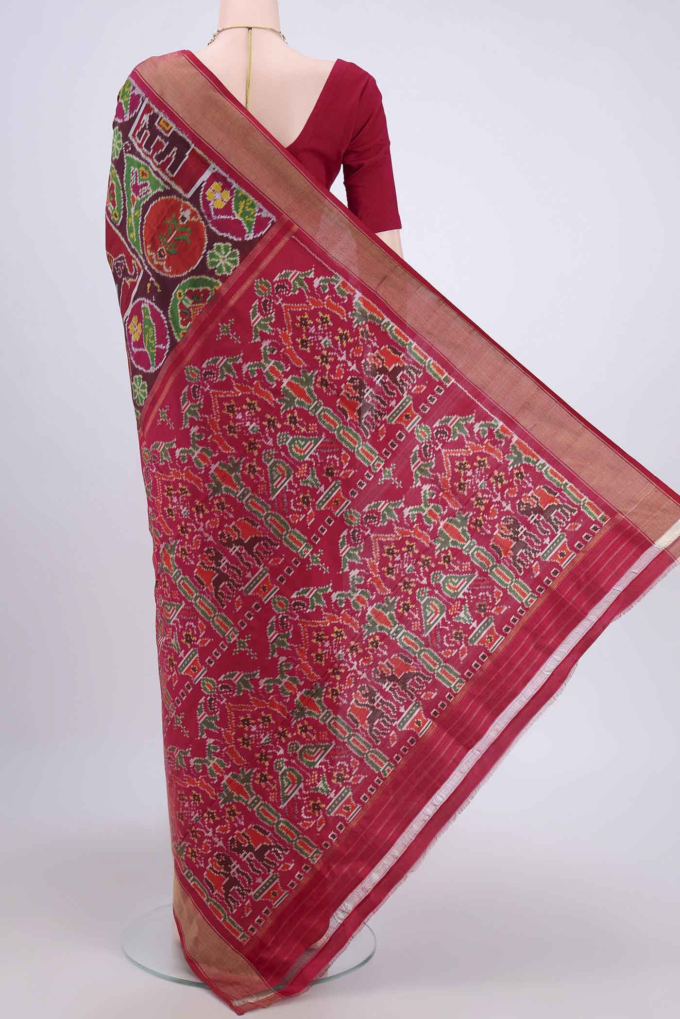 Multi Color Pochampally Silk Saree - Image 3