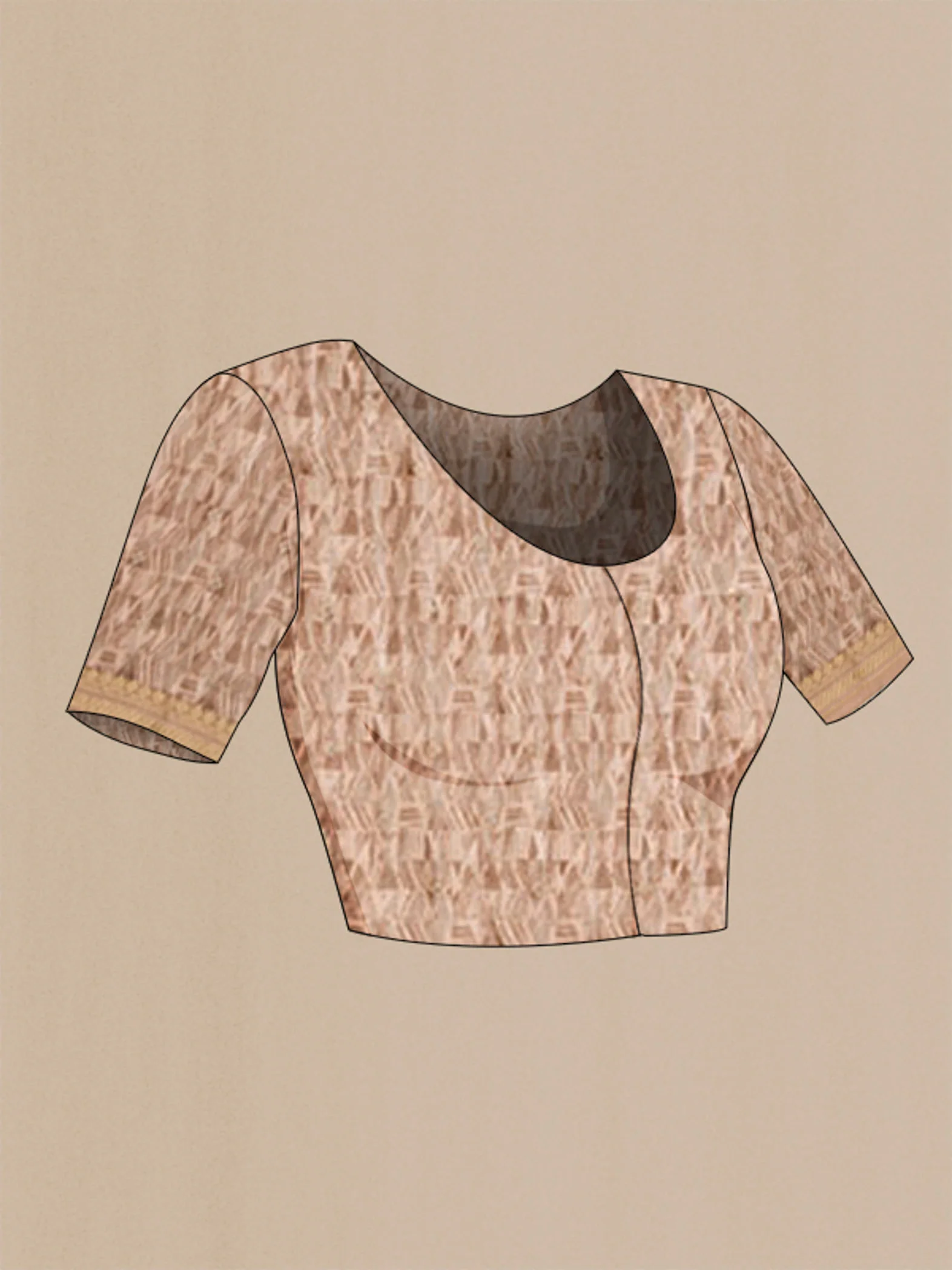Brown Silk Cotton Saree - Image 2