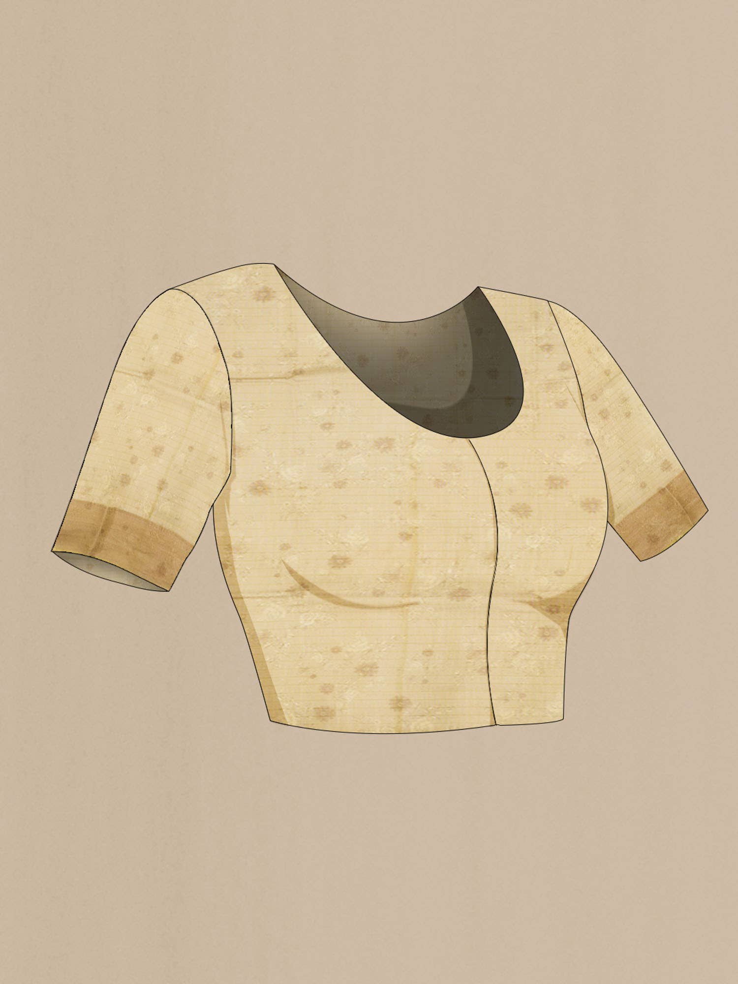 Brown Silk Cotton Saree - Image 3